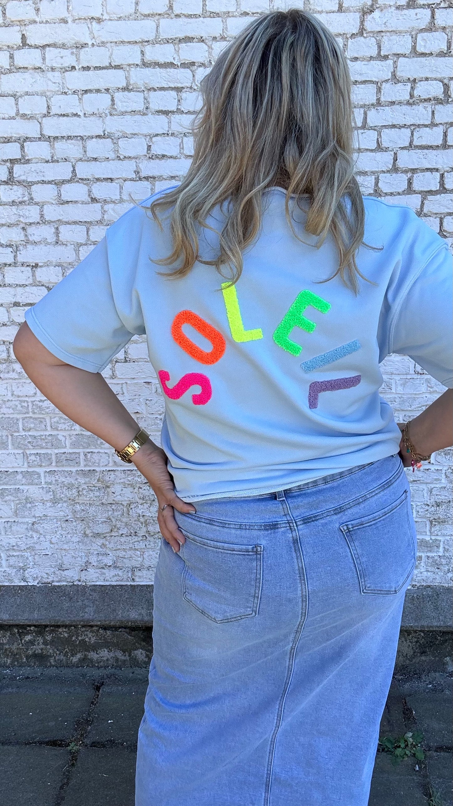 Soleil shirt multicolor - Blauw