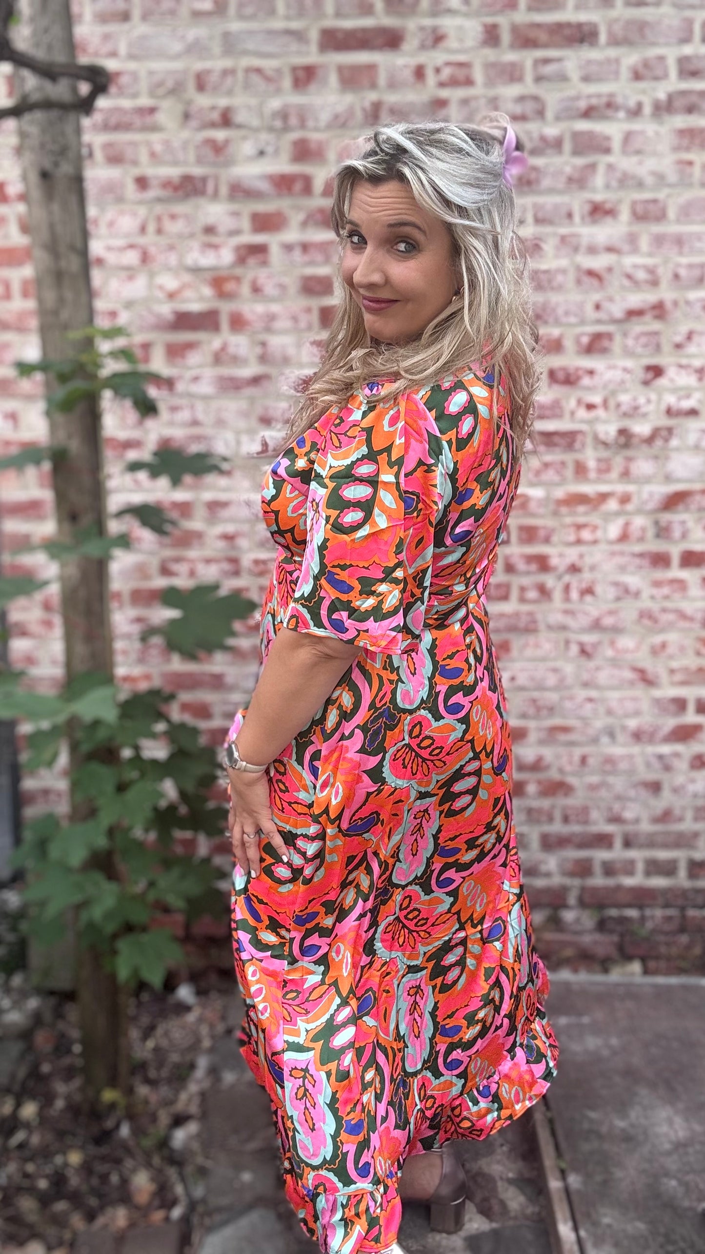 Rose tropical dress