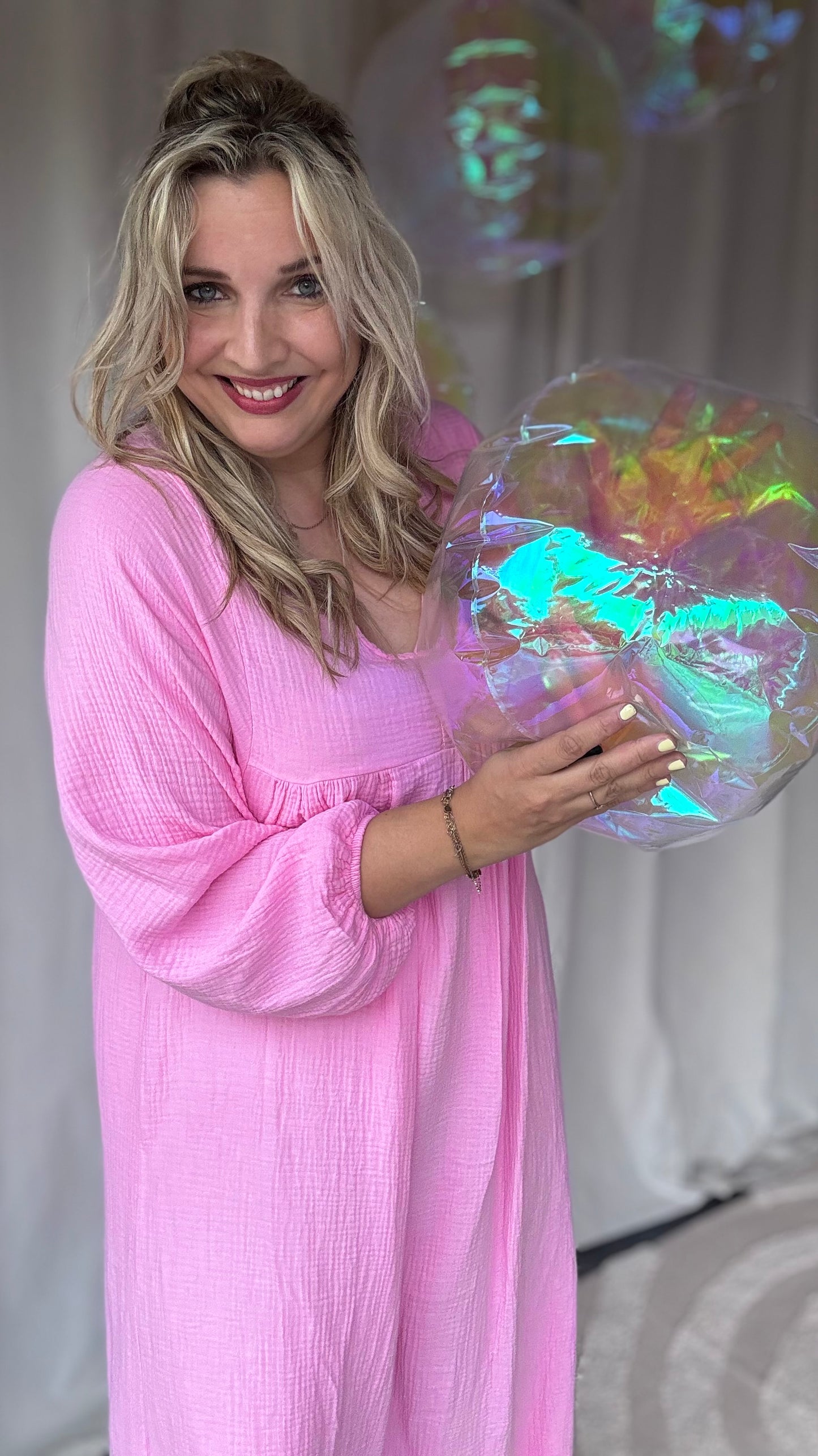 Sunset tetra dress lichtroze