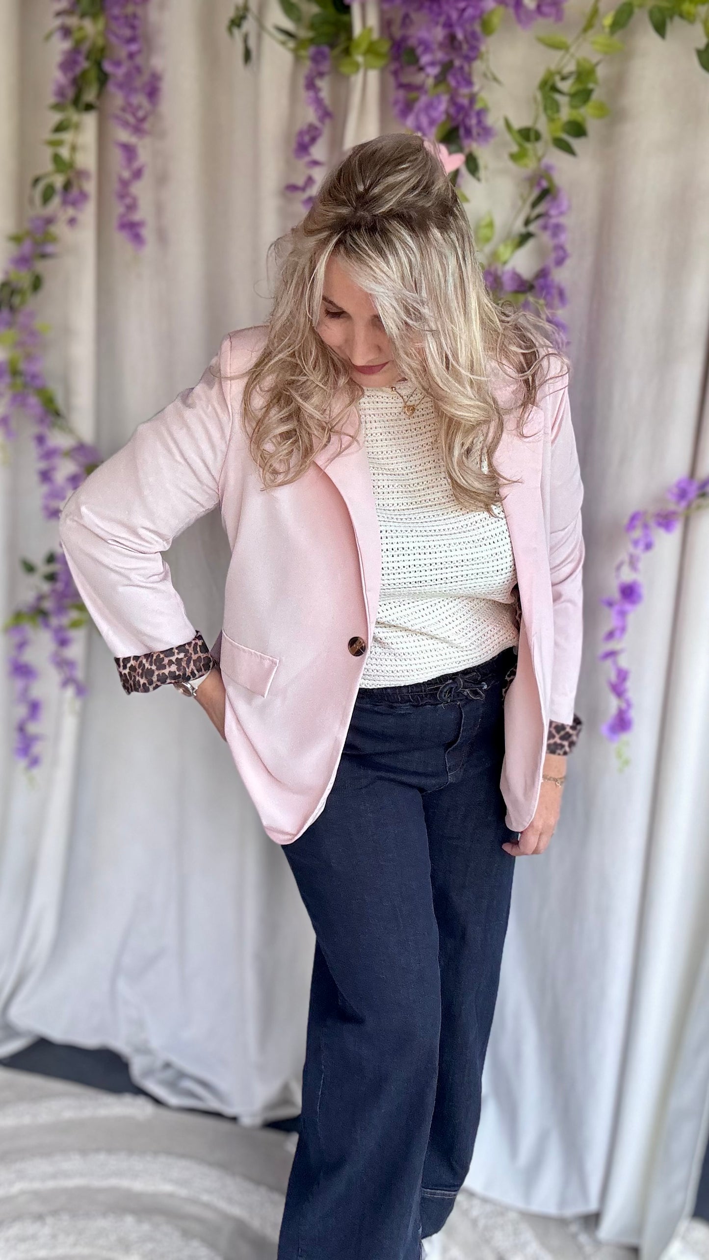 Blazer roze/leopard