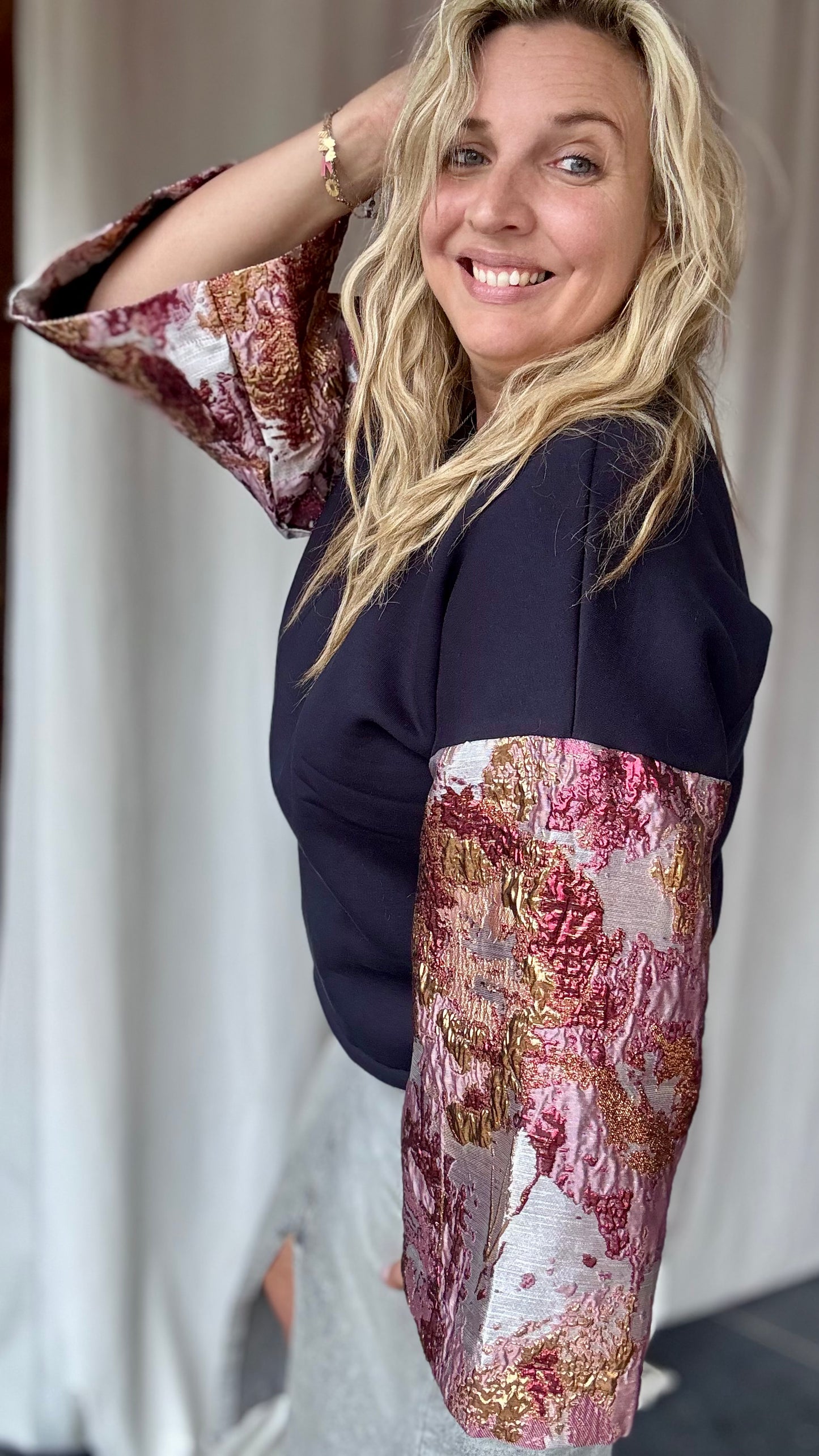 Shimmer sweater - Navy/rosé