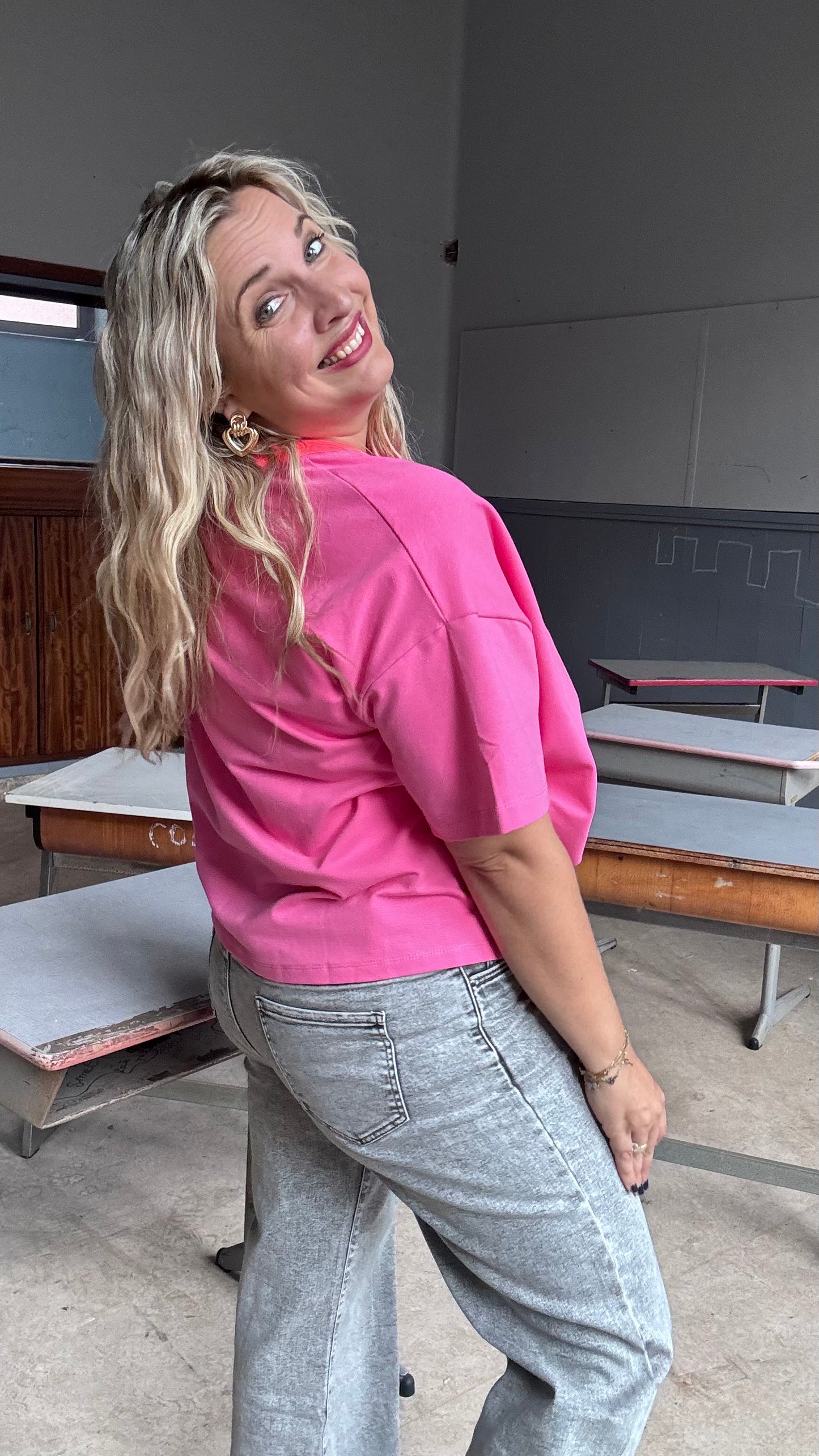 Neon shirt - Roze