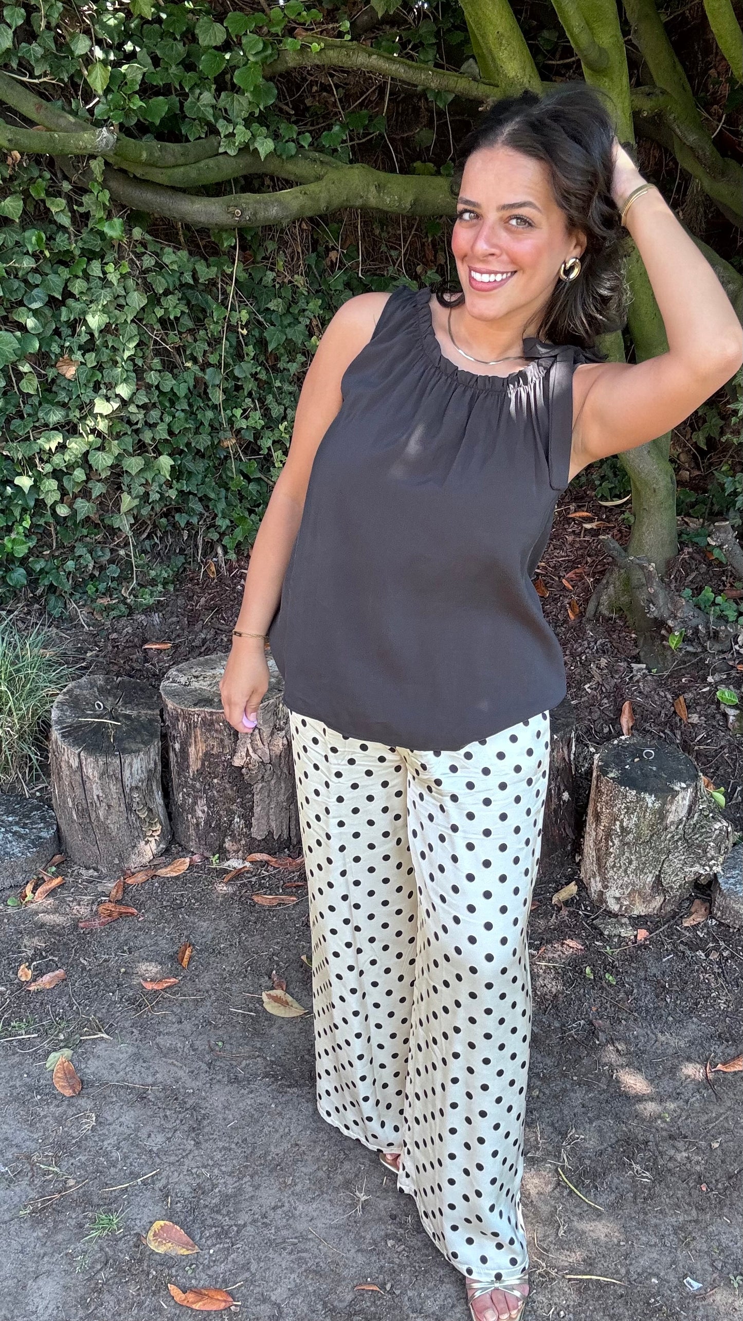 Shoulder bow top - Zwart