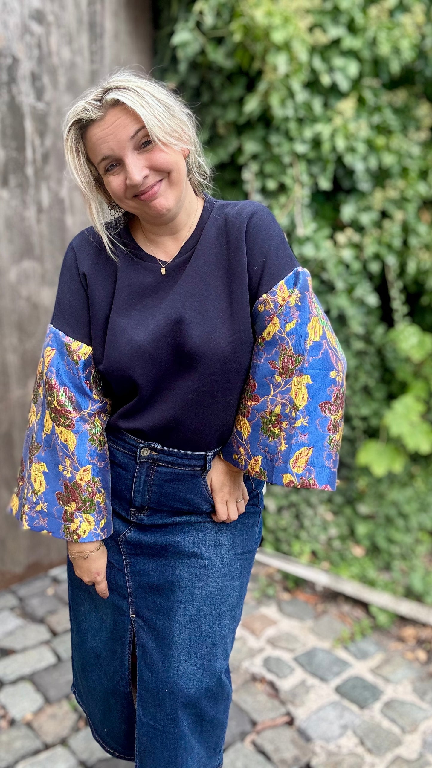 Shimmer sweater - Navy/blauw