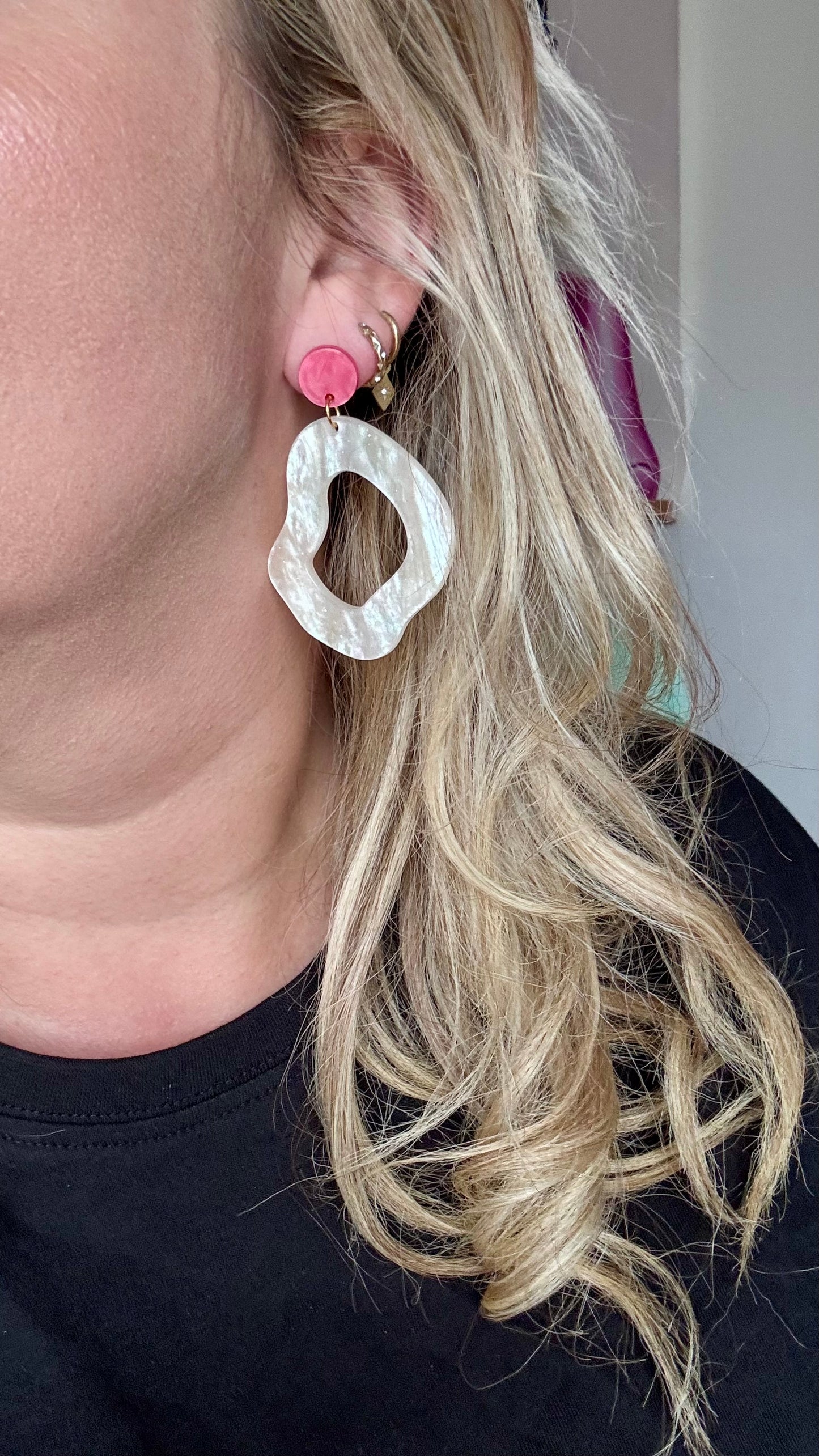 Pink lady oorbellen