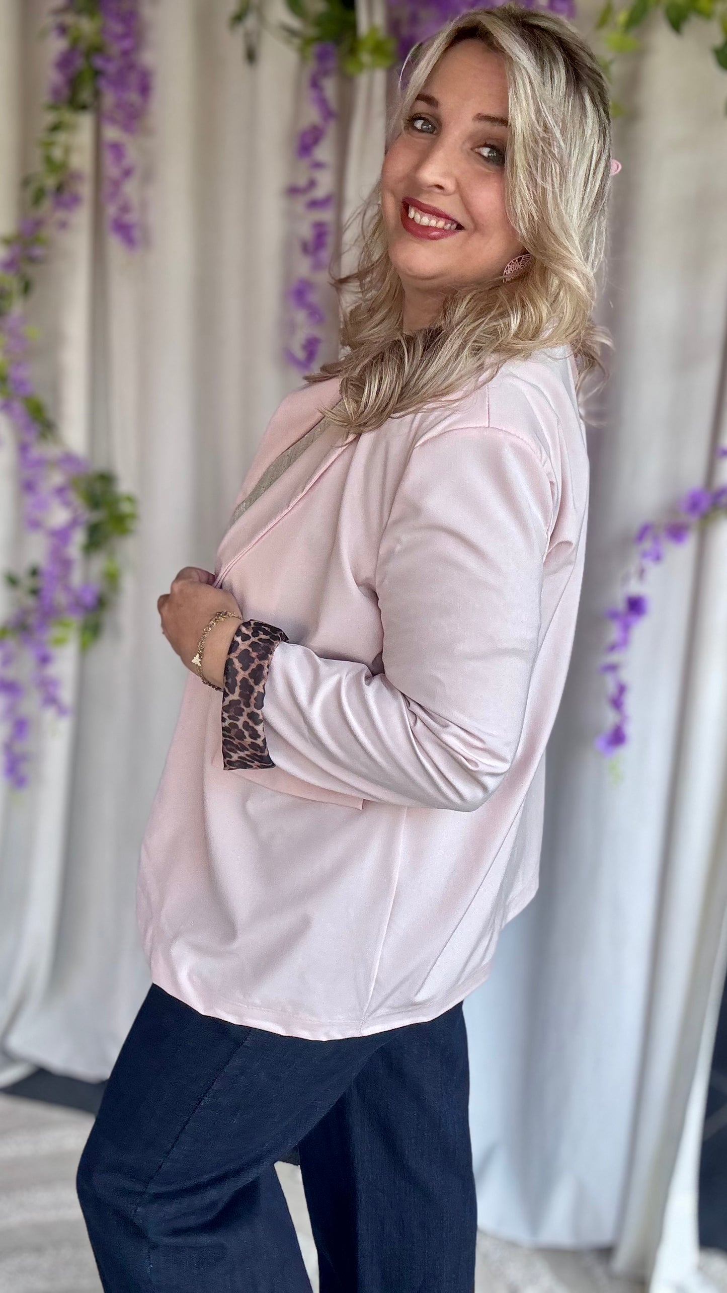 Blazer roze/leopard