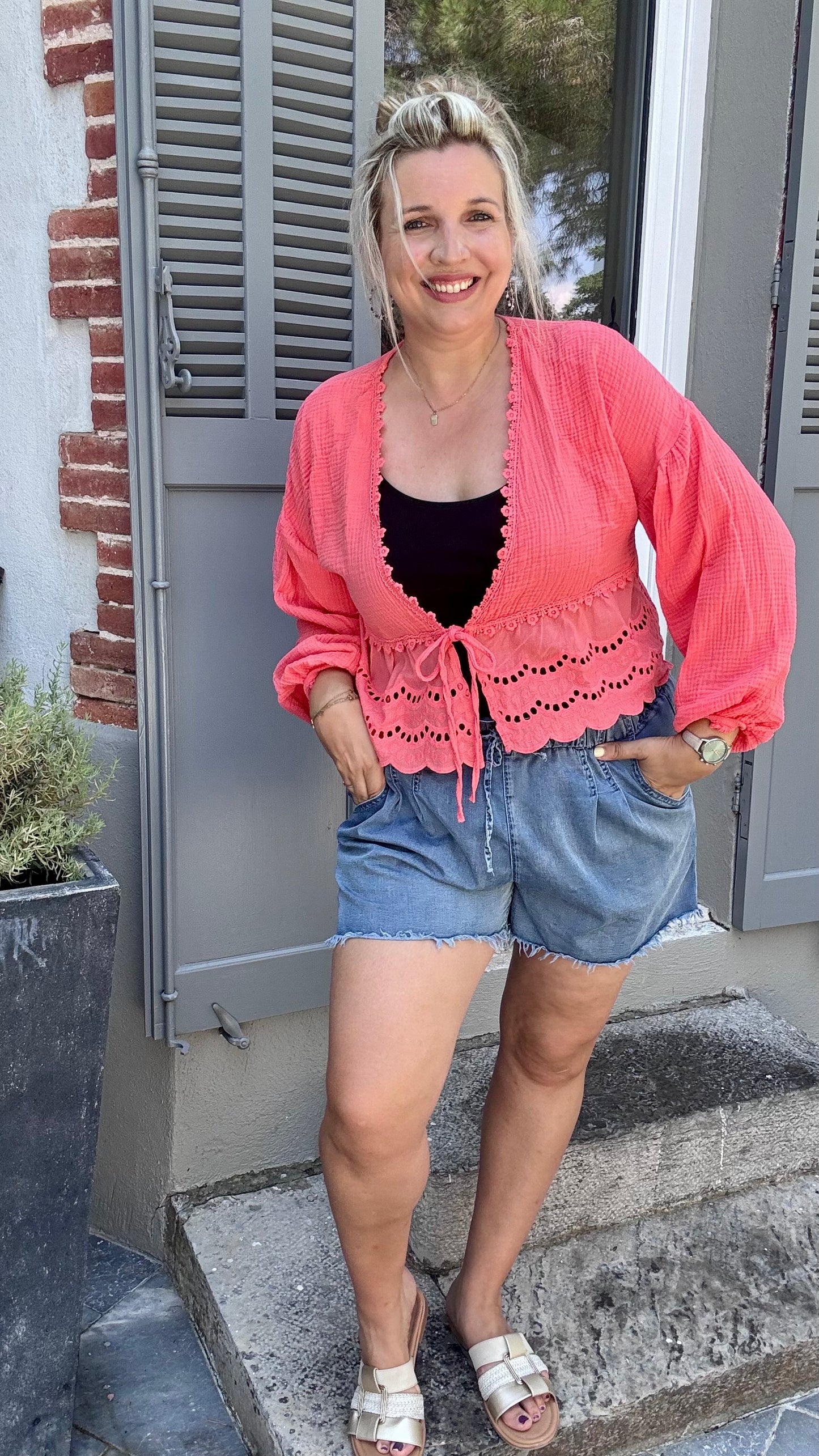 Cali blouse koraal