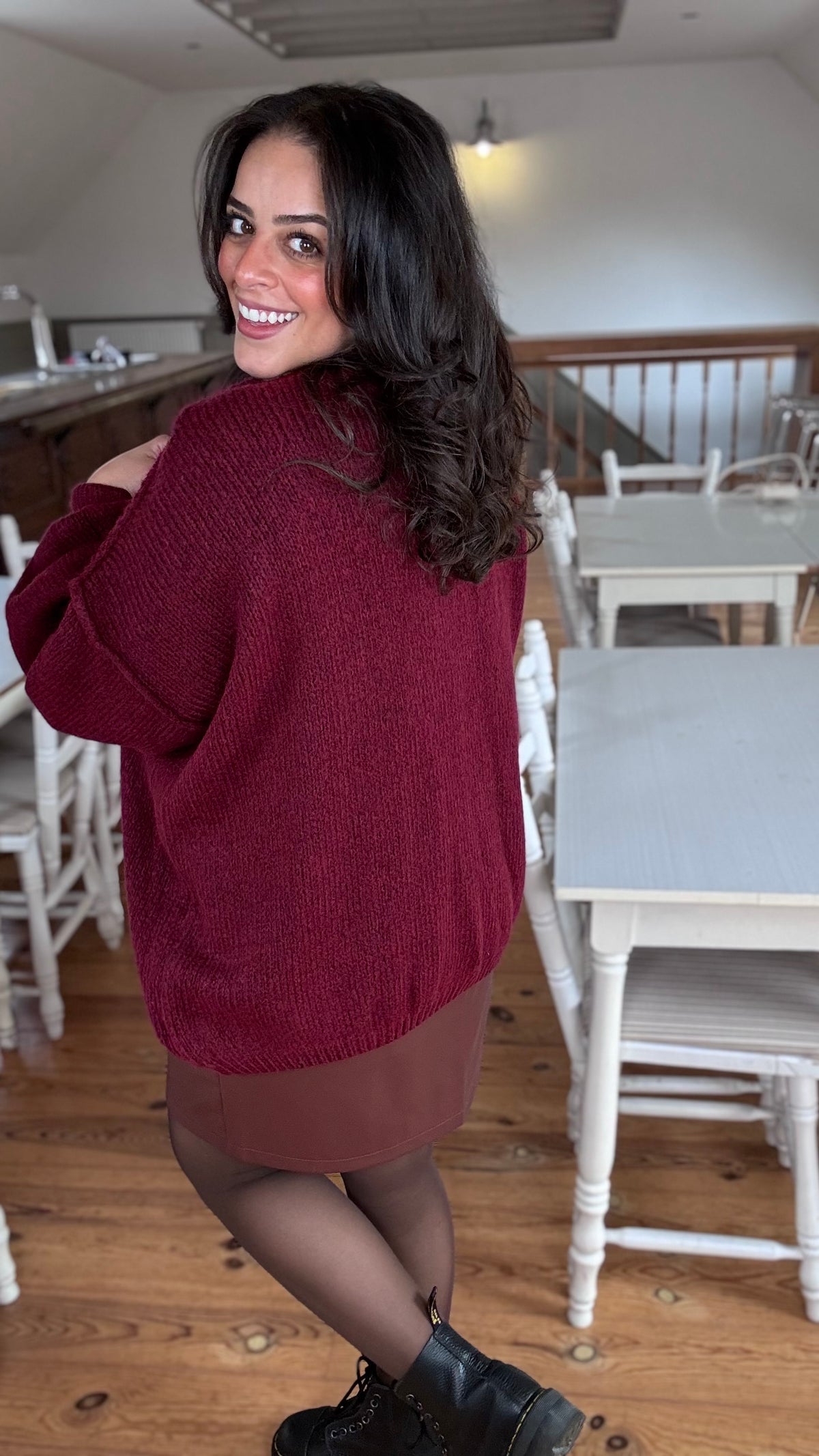 Louise cardigan - Bordeaux