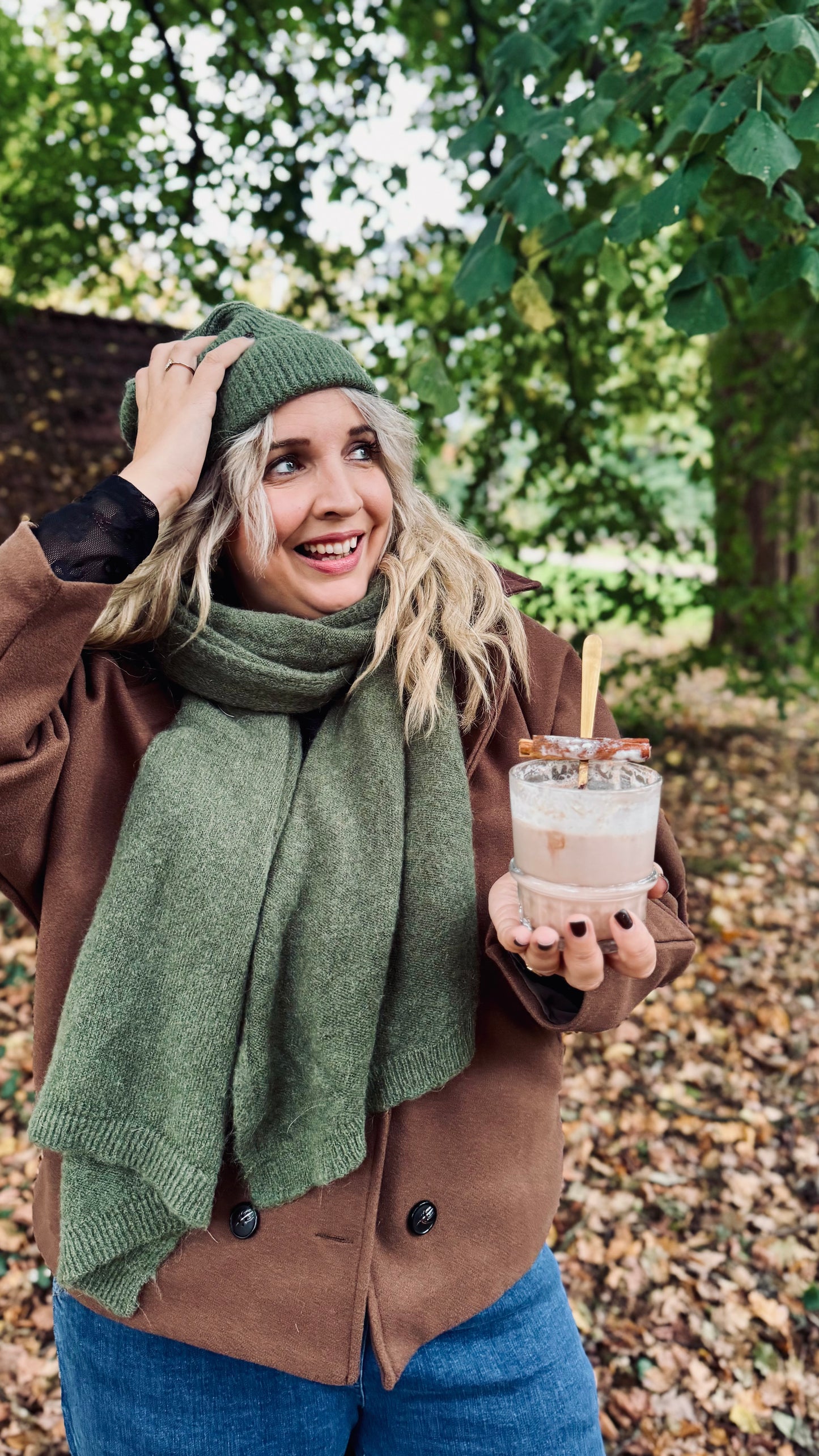 Maïté sjaal - Kaki