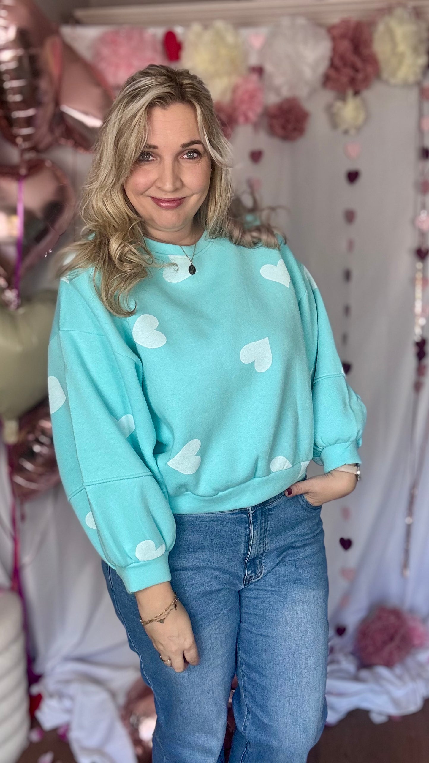 Cupid's cropped sweater blauw
