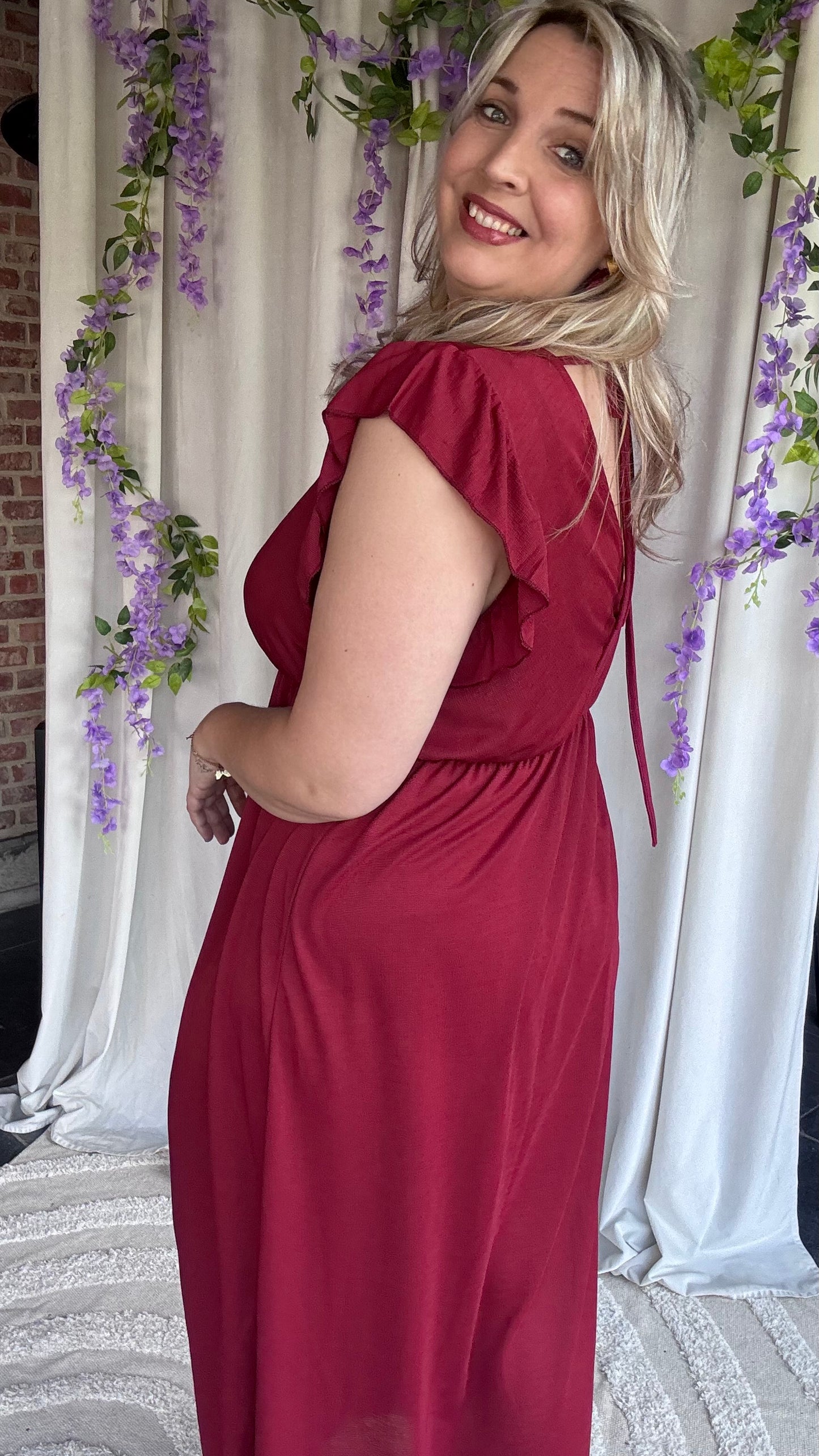 Lush dress wijnrood