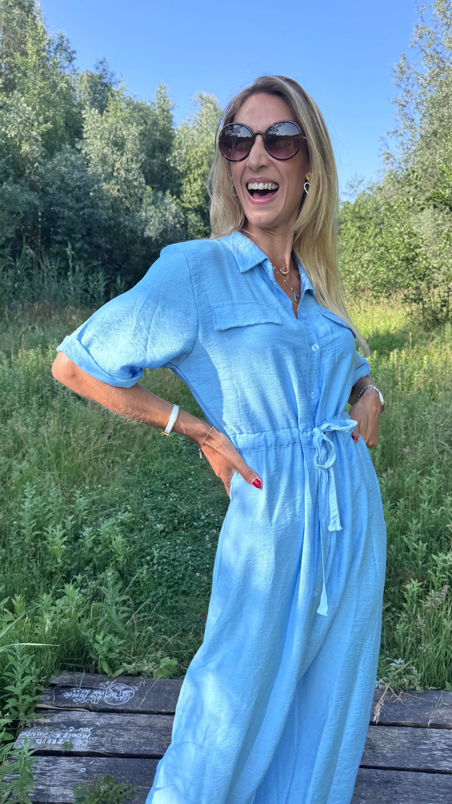 Hailey hemdjurk blauw
