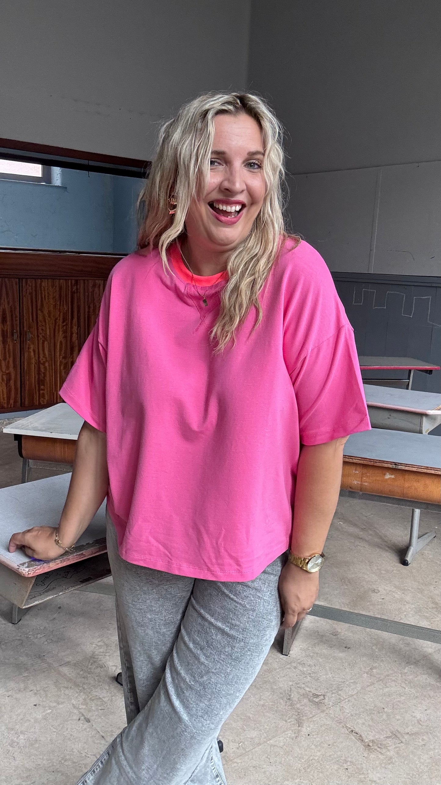 Neon shirt - Roze