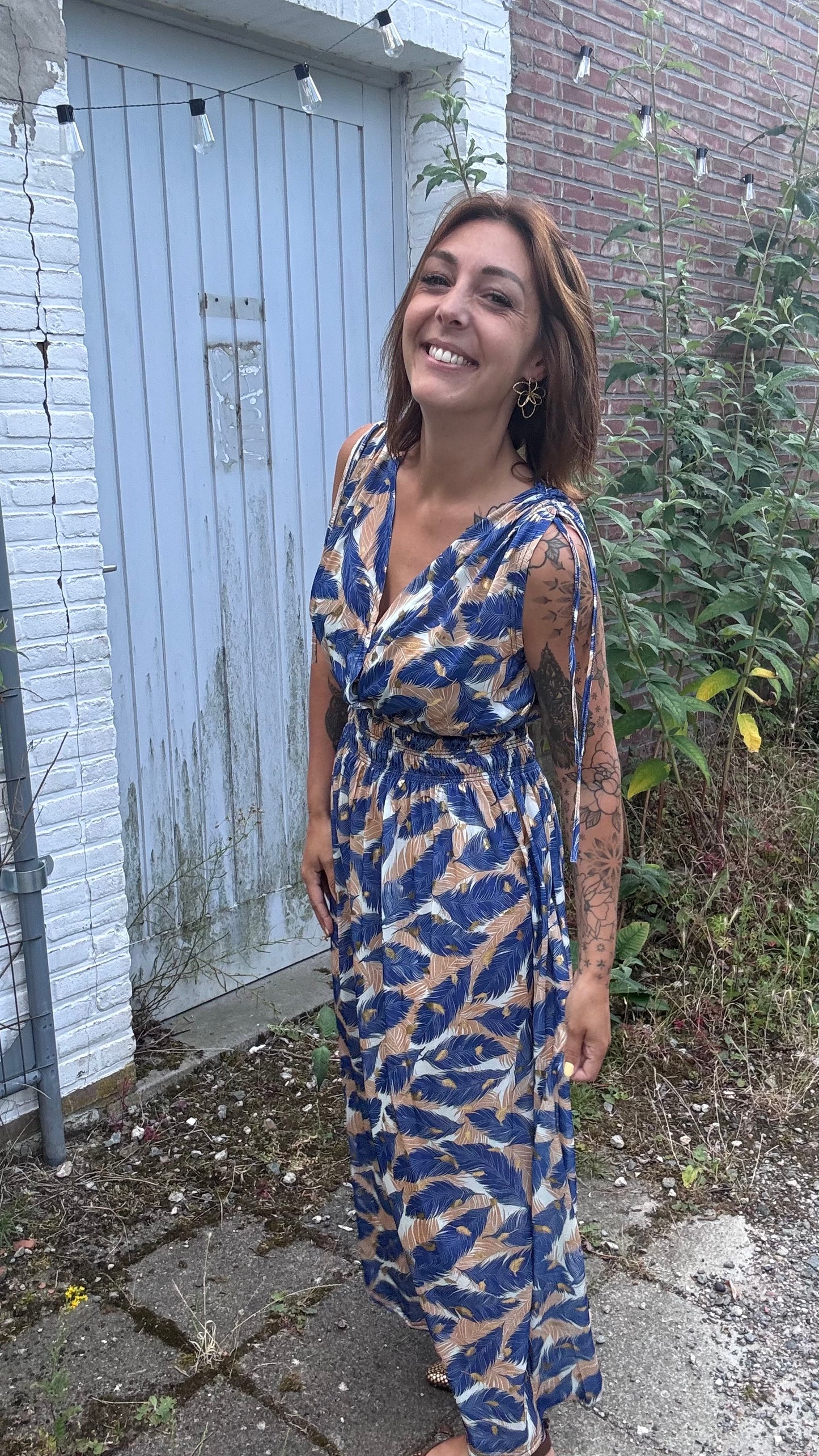 Every Woman Dress - Golden feather (blauw)