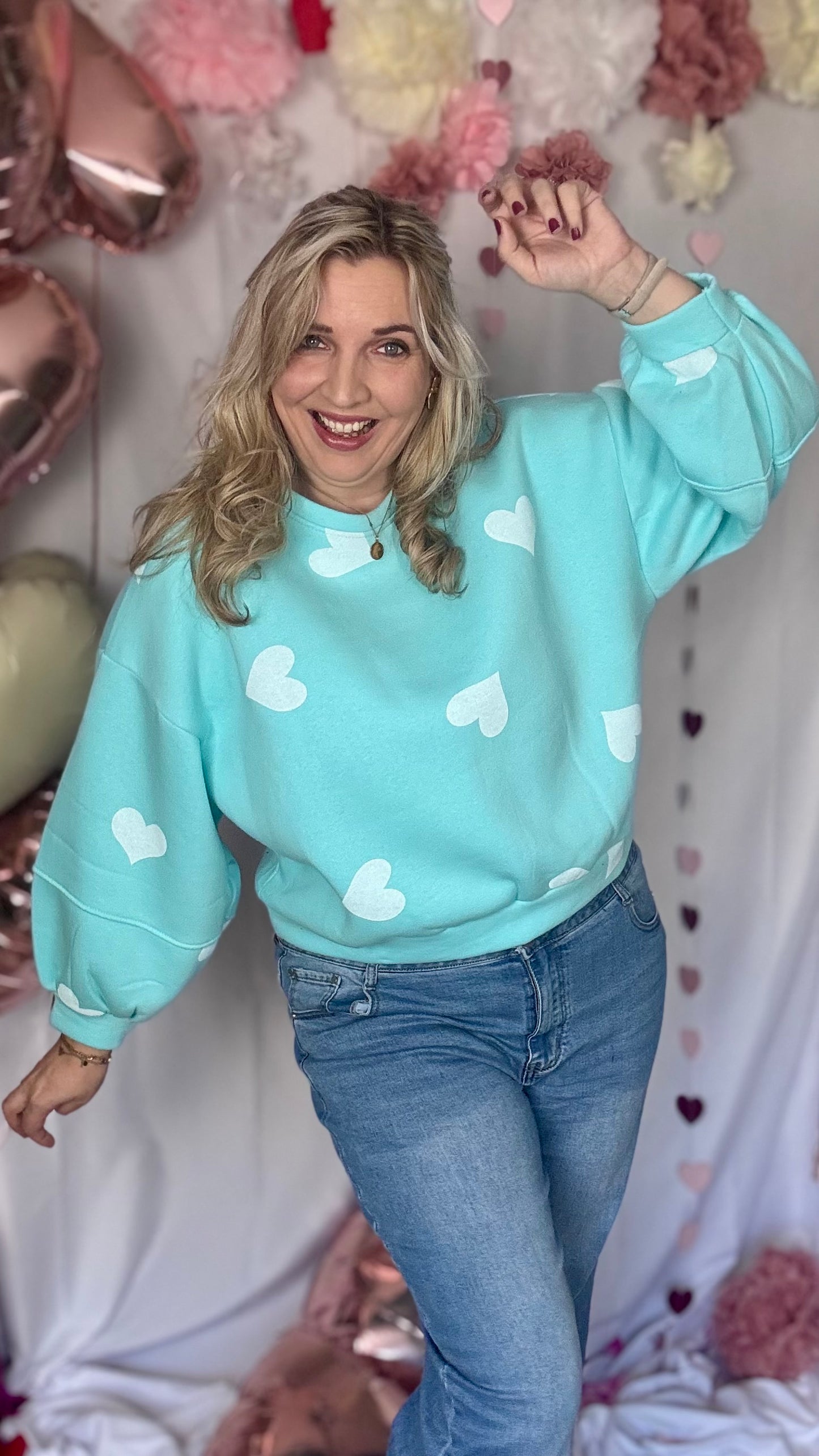 Cupid's cropped sweater blauw