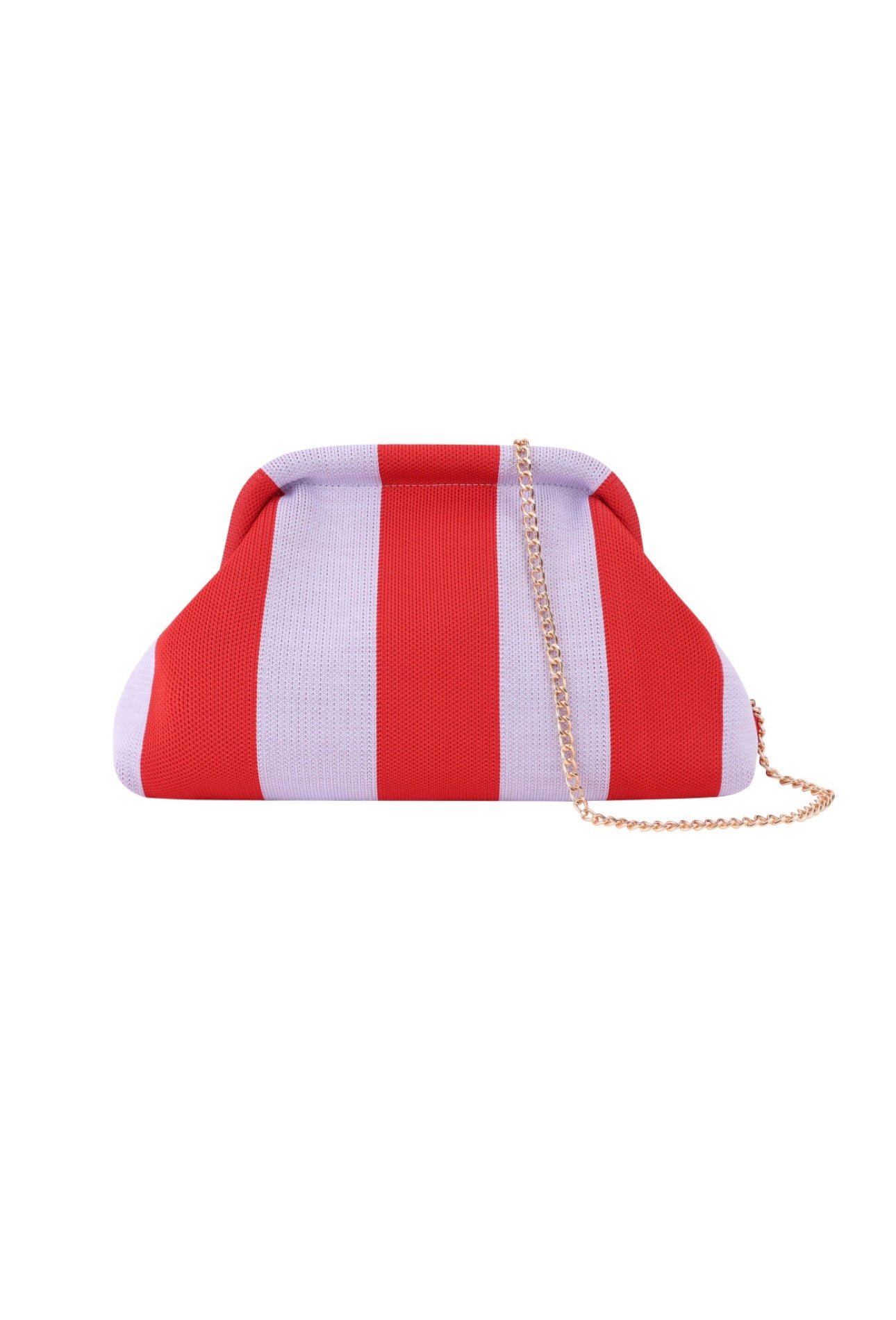 Gestreepte clutch paars