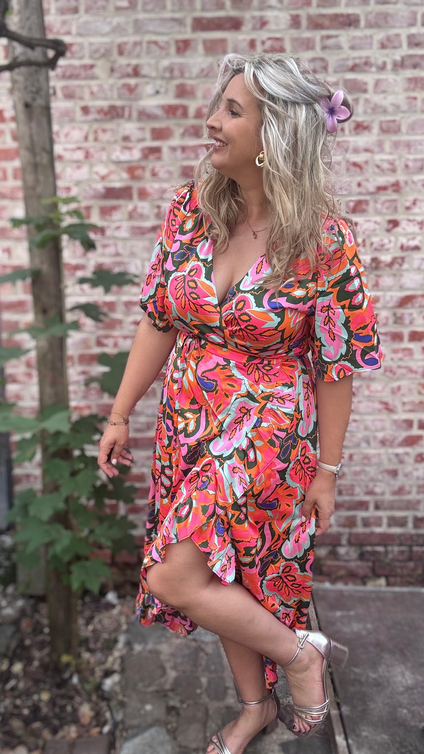 Rose tropical dress