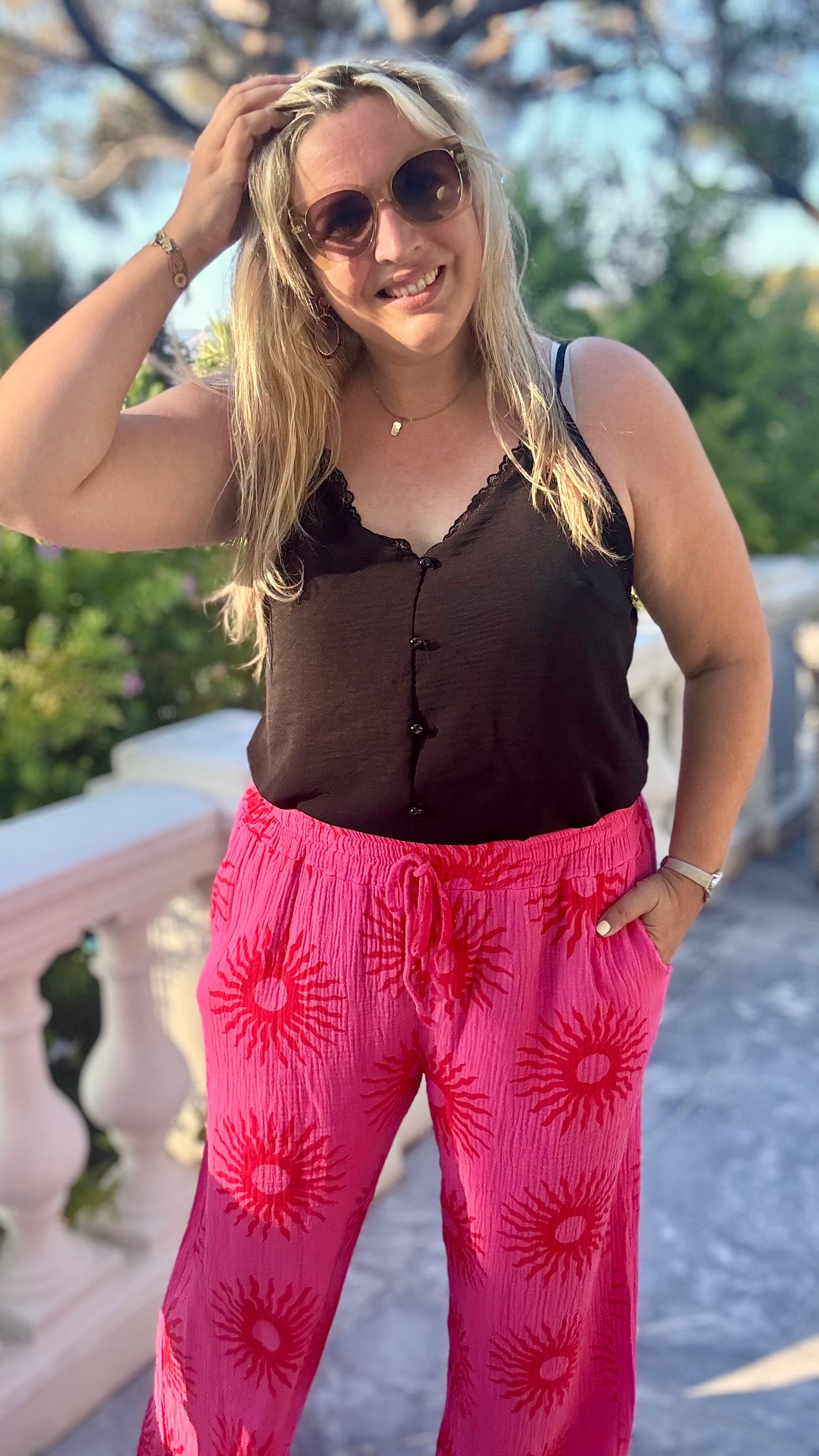 Sierra broek print roze