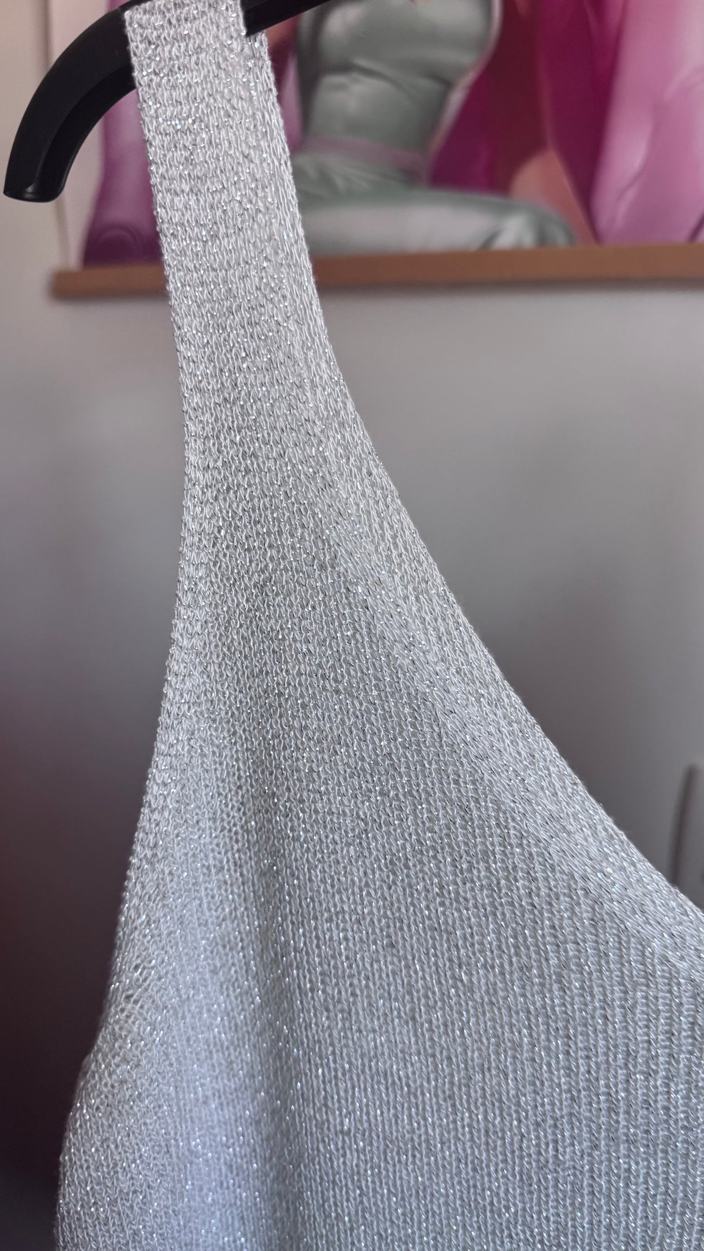 Fine knit Lurex top - Wit