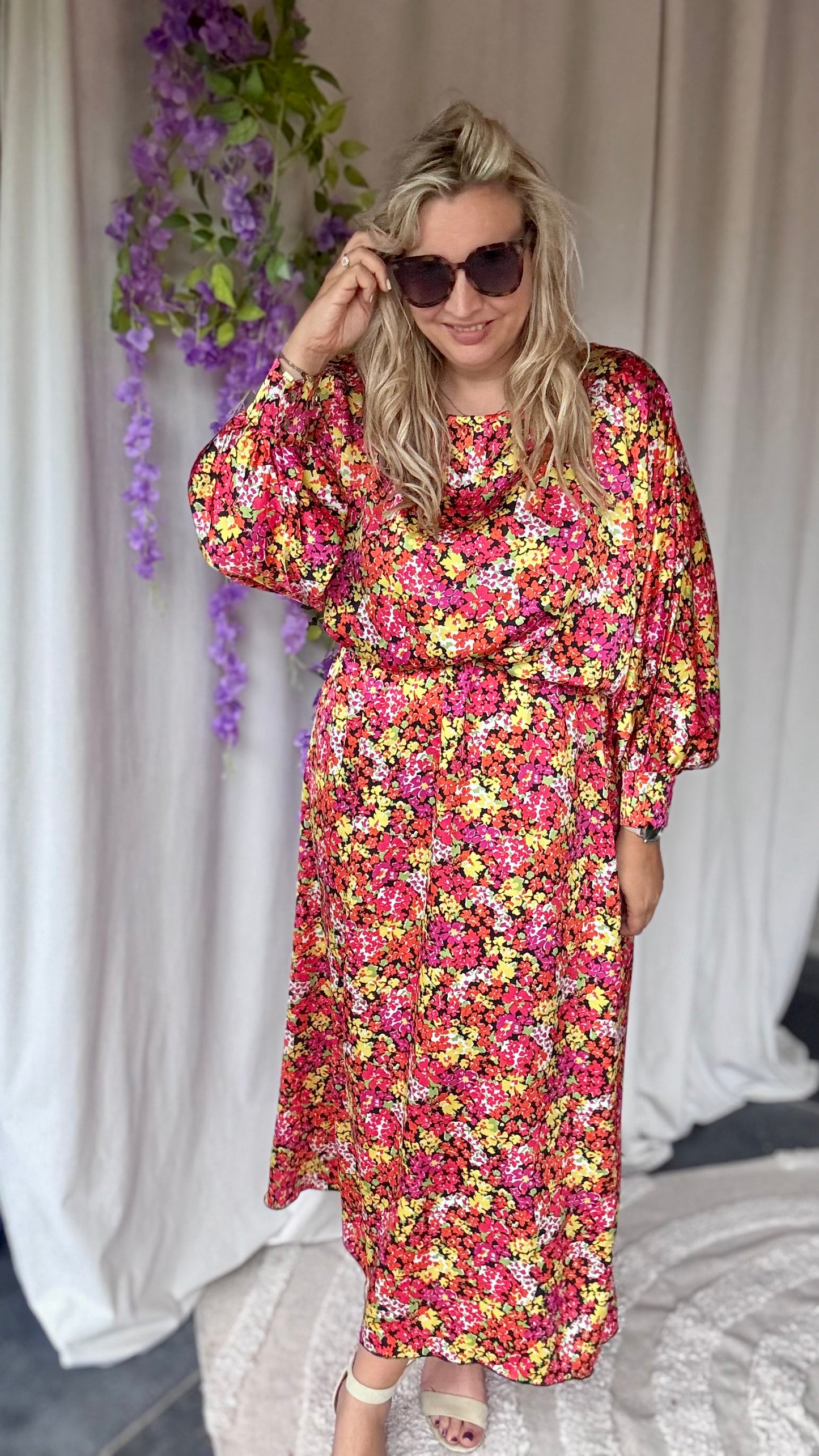 Bellini dress orange flowers