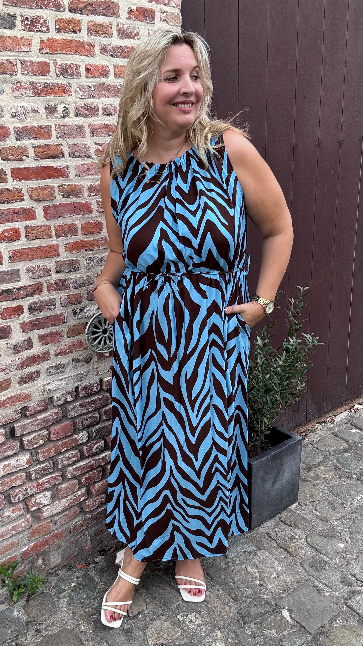 Nezz dress - blauw/bruin
