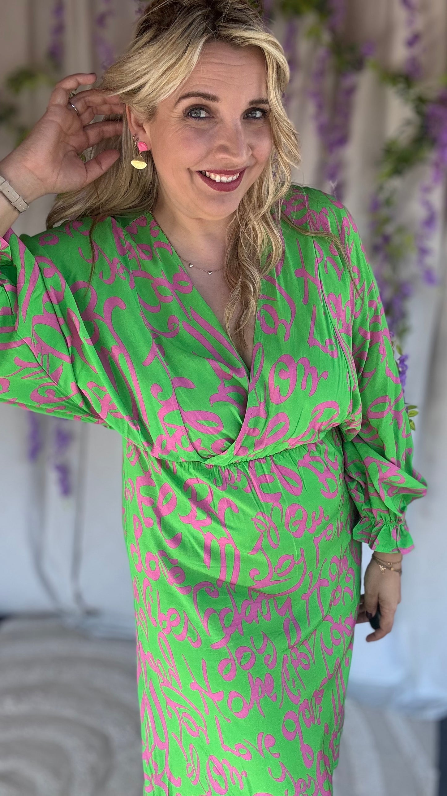 Speak your mind dress groen