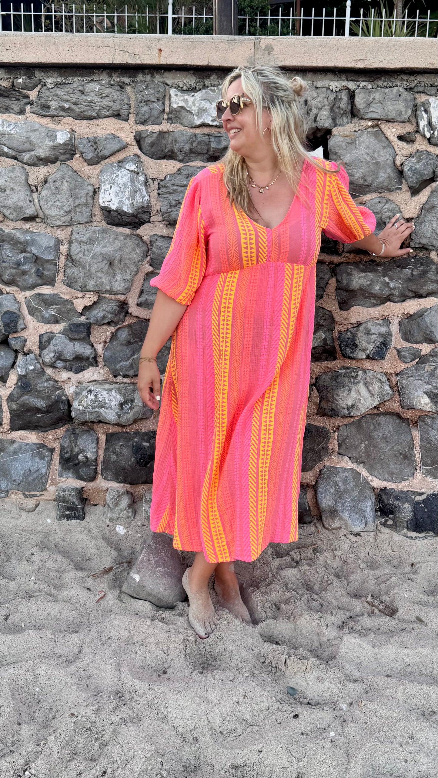Golden hour dress bohemian koraal