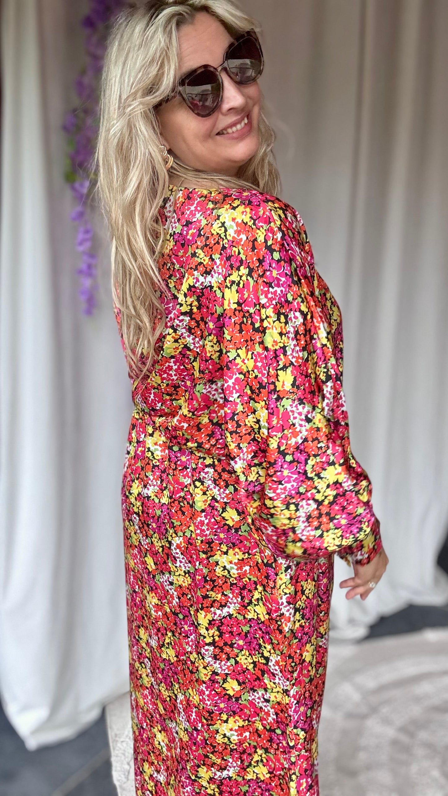 Bellini dress orange flowers
