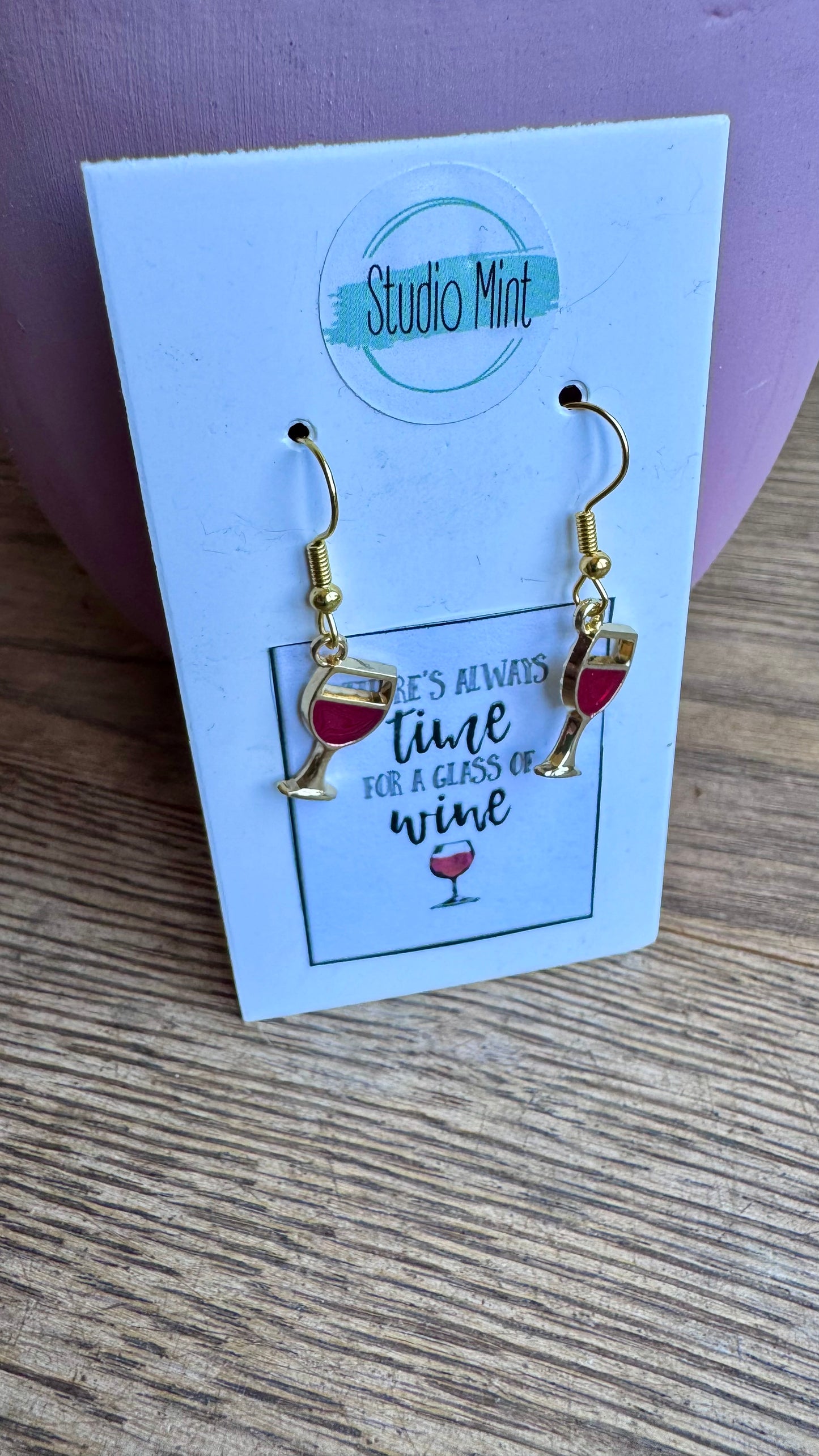 Red wine oorbellen