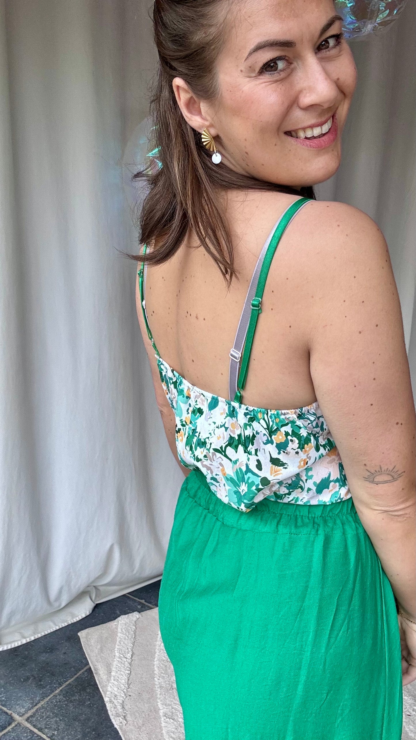 Suki top groene print