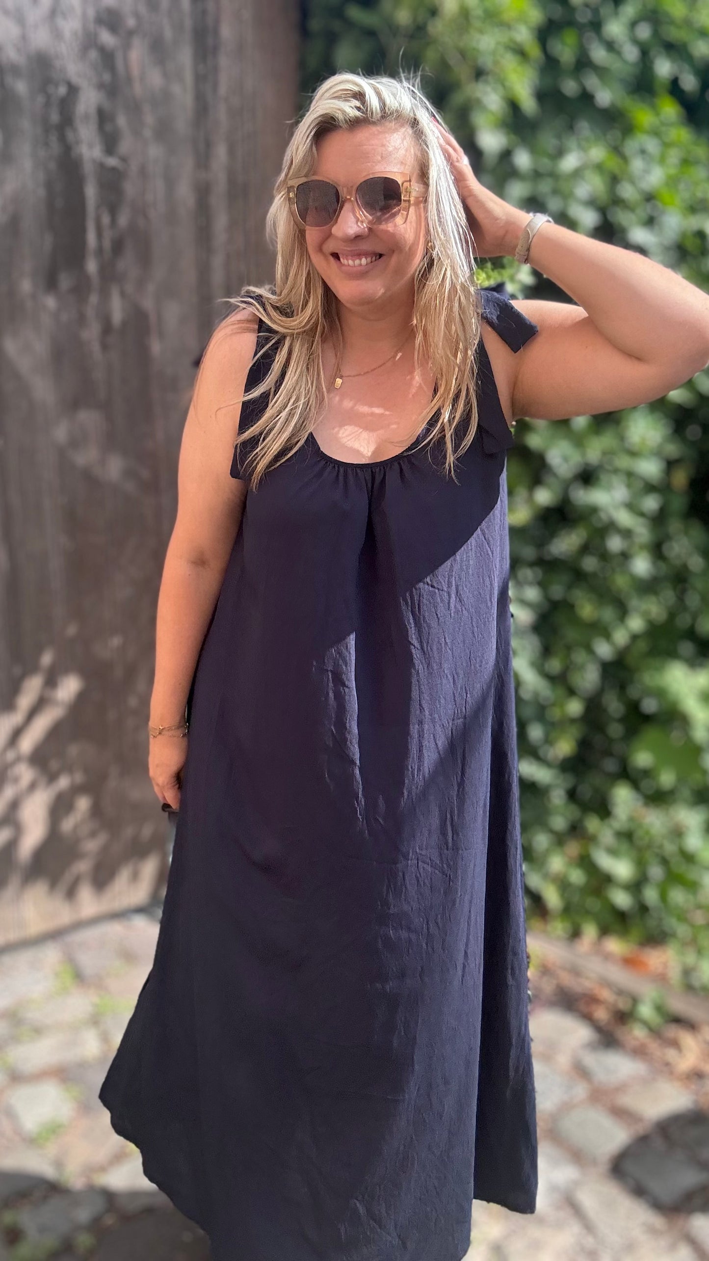 Flow dress donkerblauw
