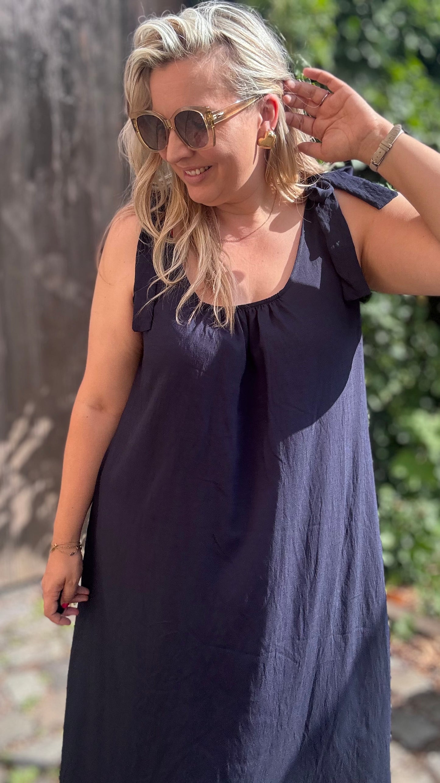 Flow dress donkerblauw