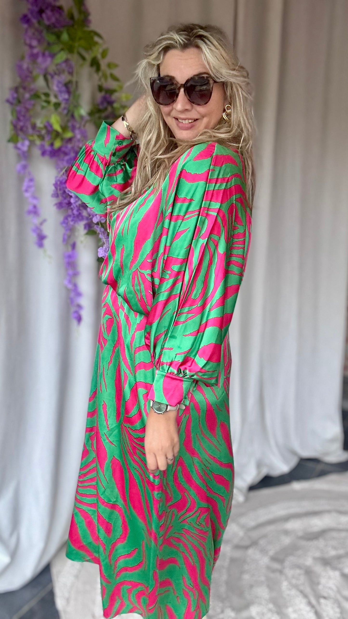 Bellini dress green/pink