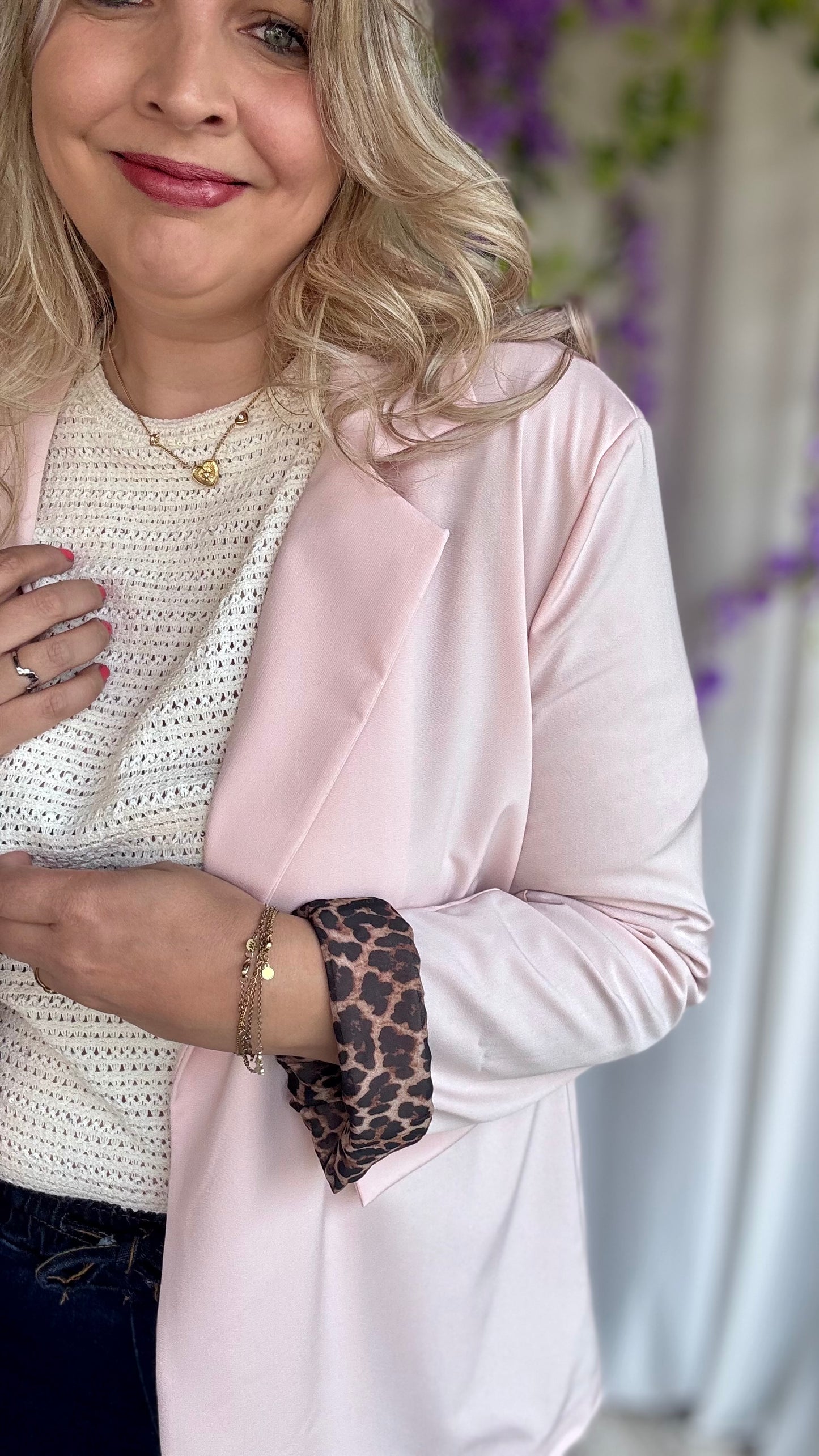 Blazer roze/leopard