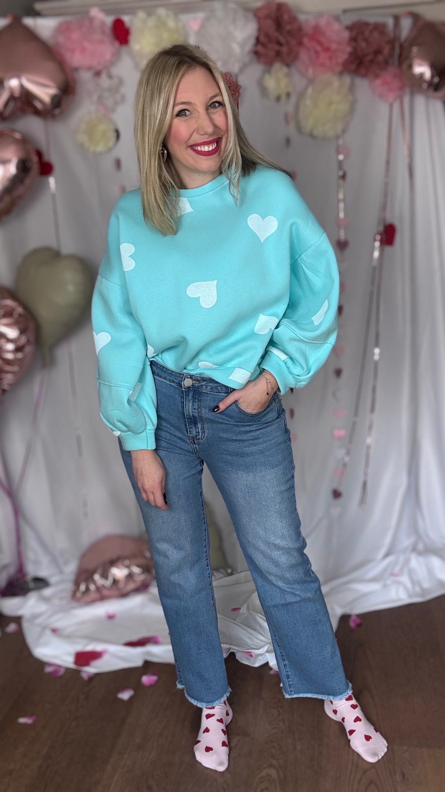 Cupid's cropped sweater blauw