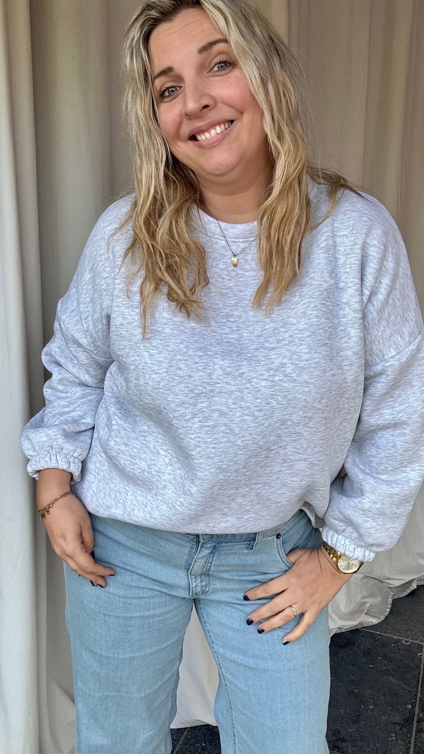 Sweater Copine - Grijs/Navy letters