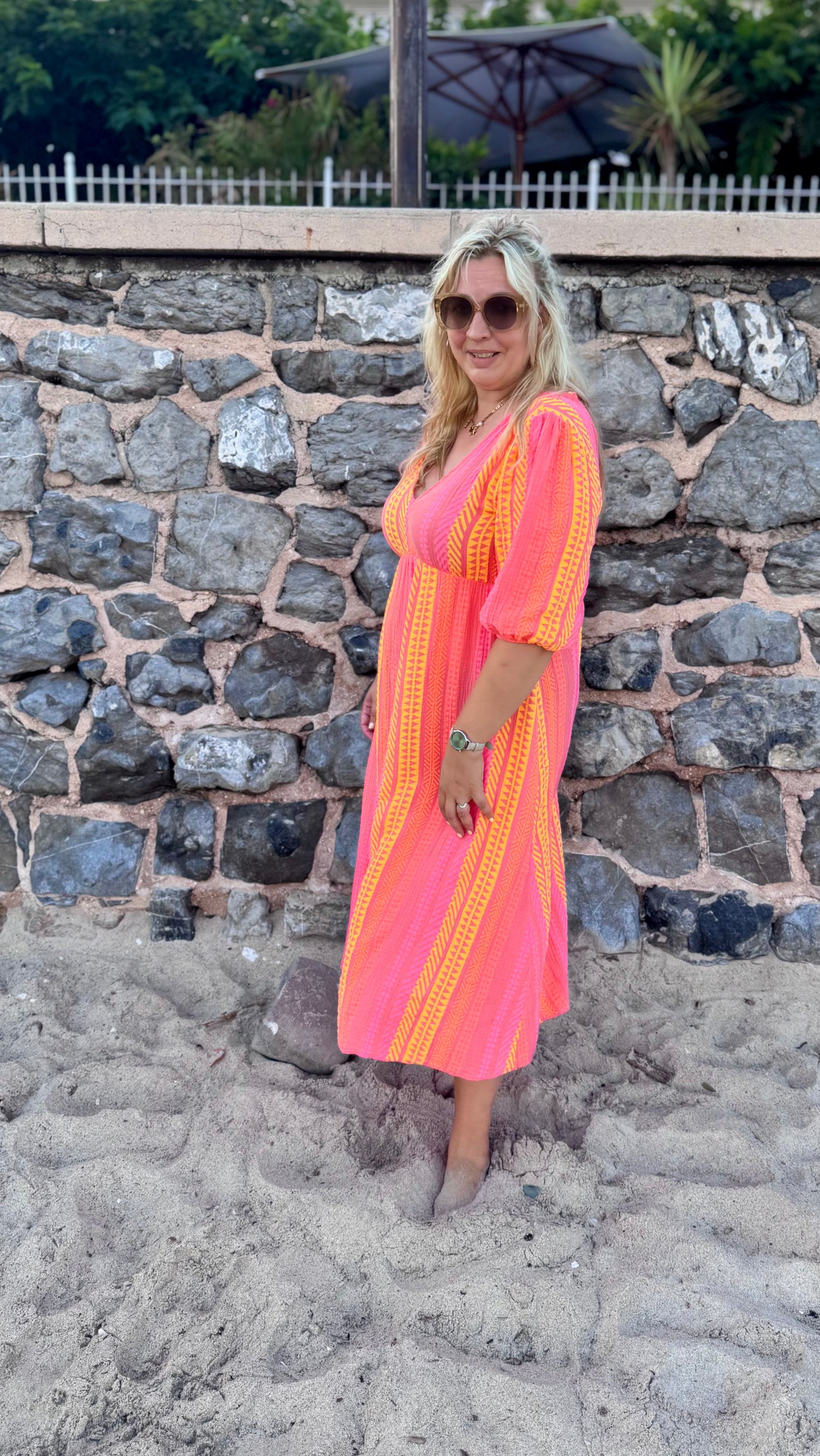 Golden hour dress bohemian koraal