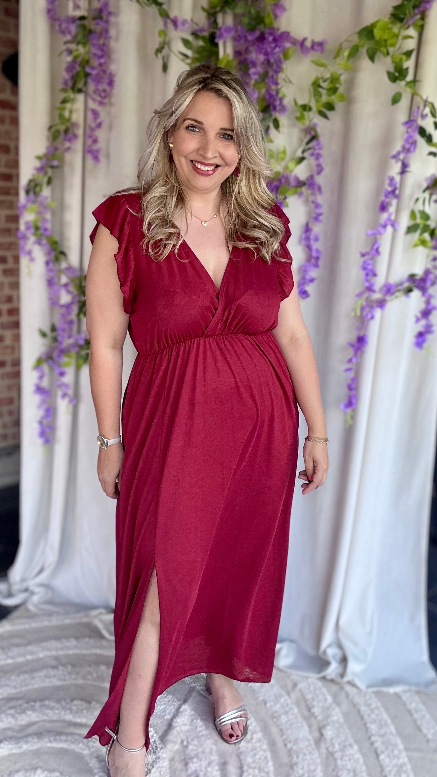 Lush dress wijnrood