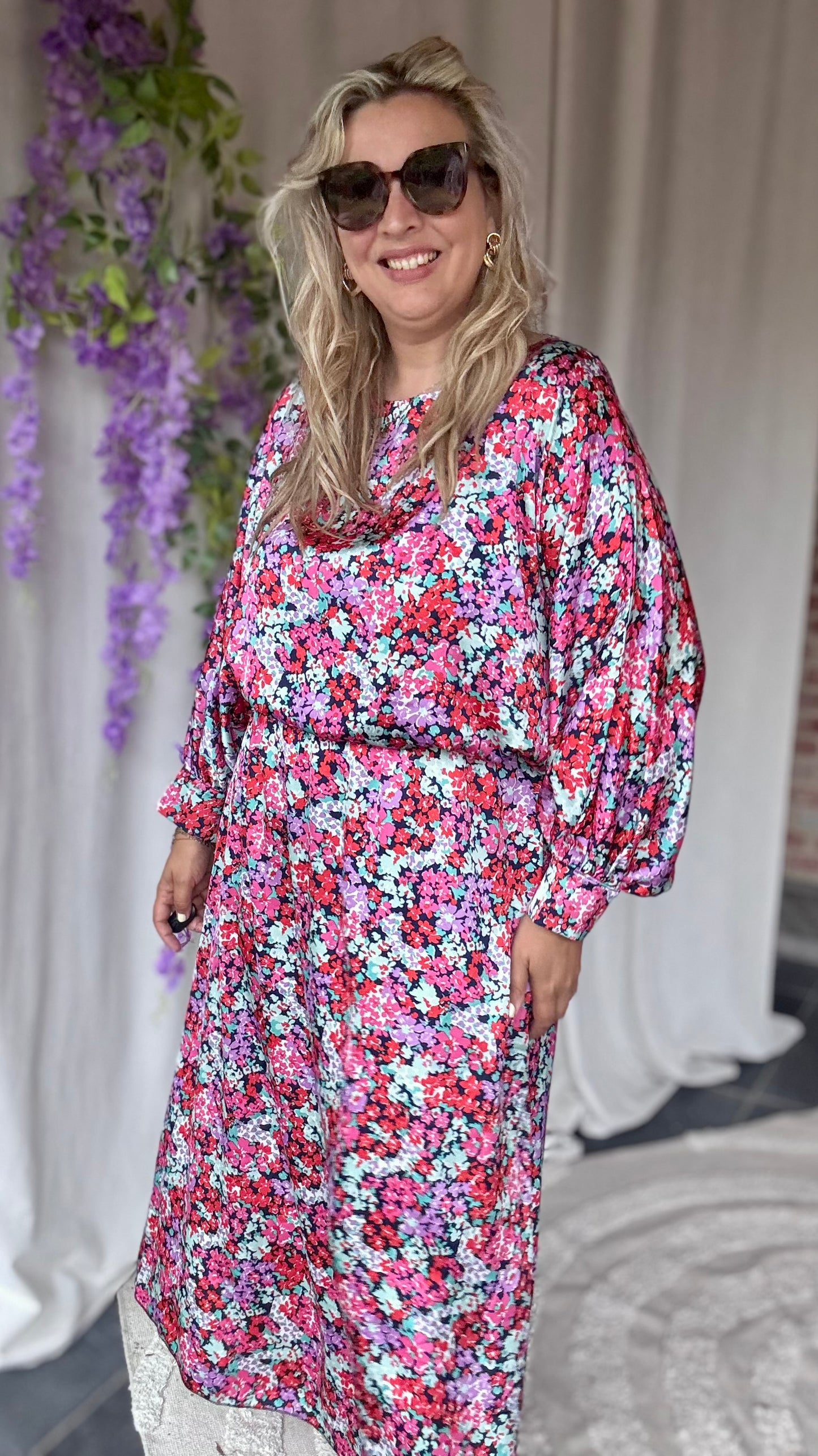Bellini dress purple flowers