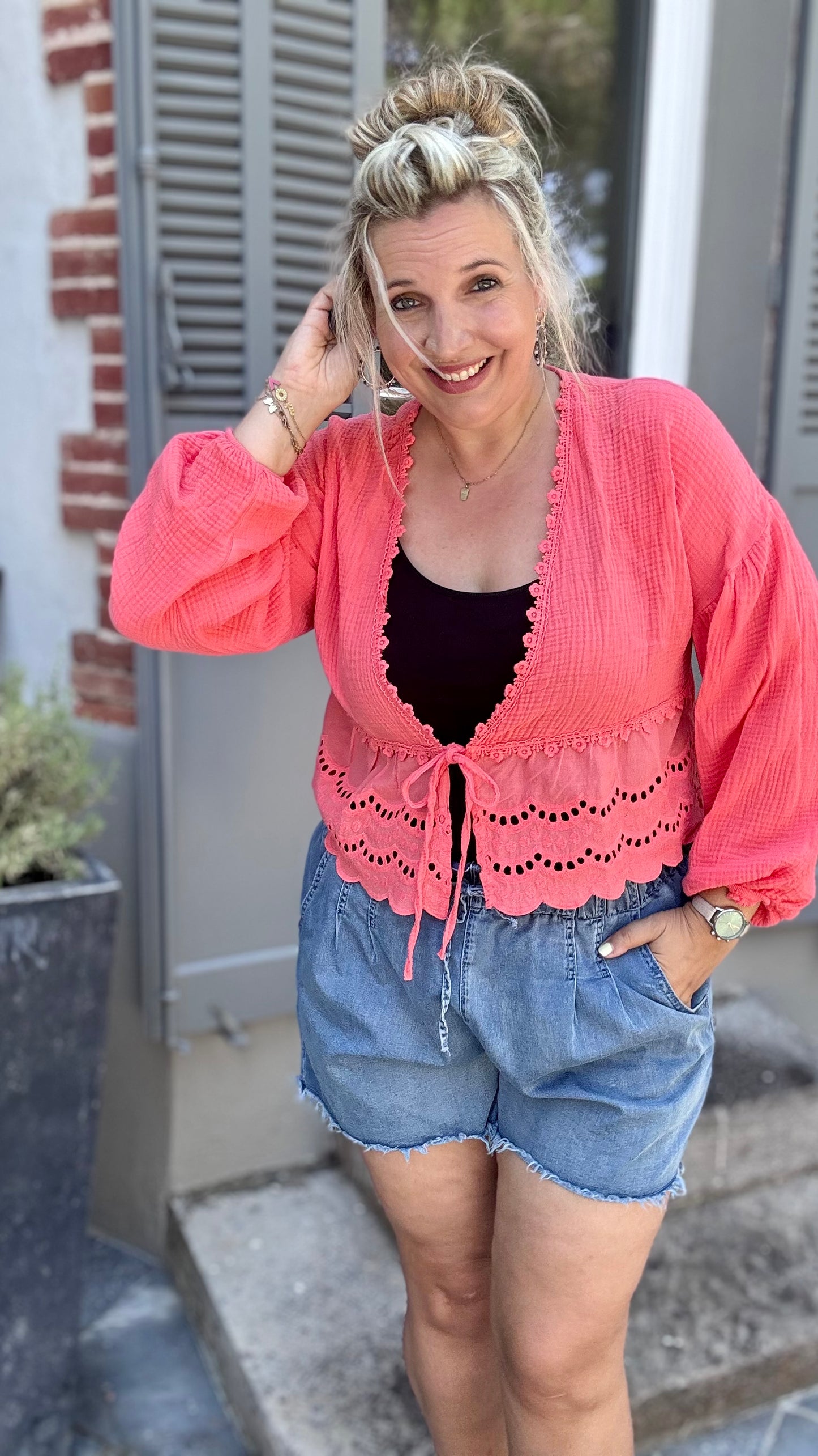 Cali blouse koraal