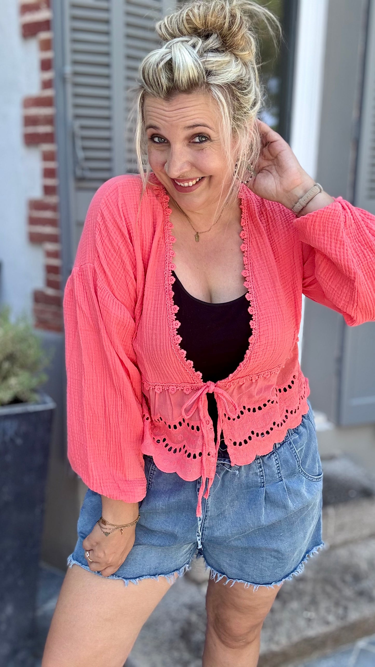 Cali blouse koraal