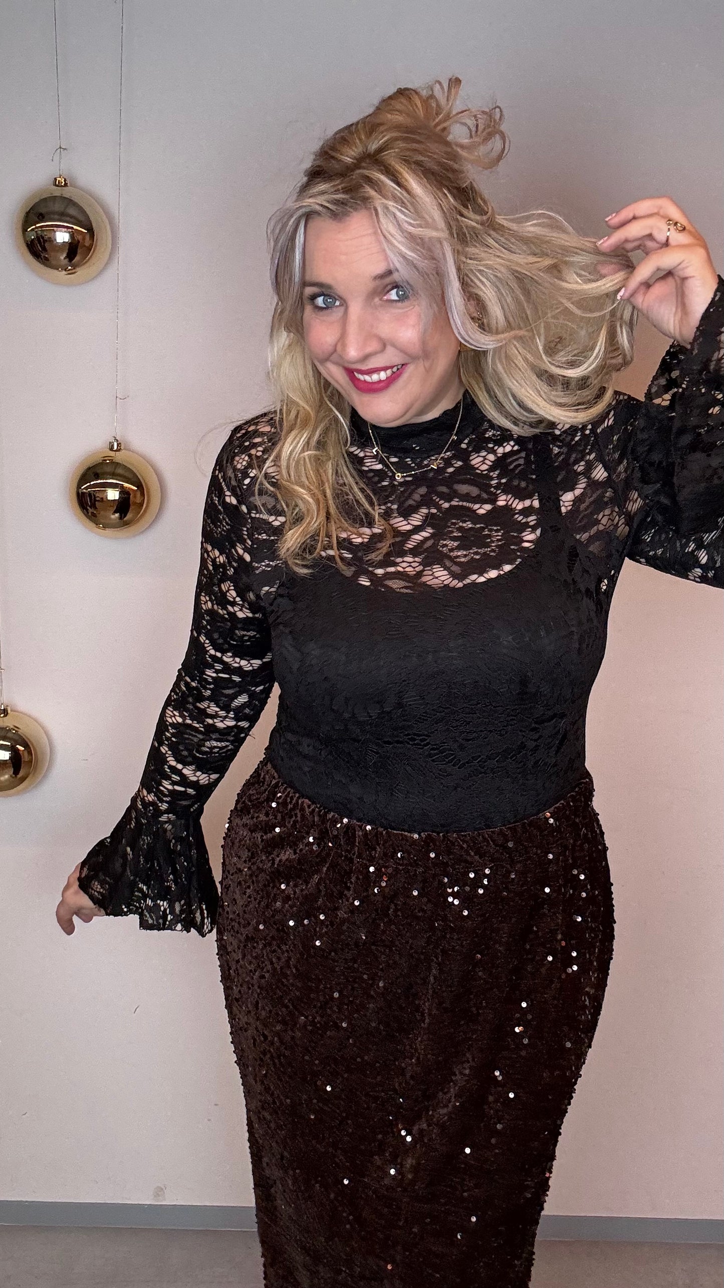 Lucy Lace Blouse - Zwart