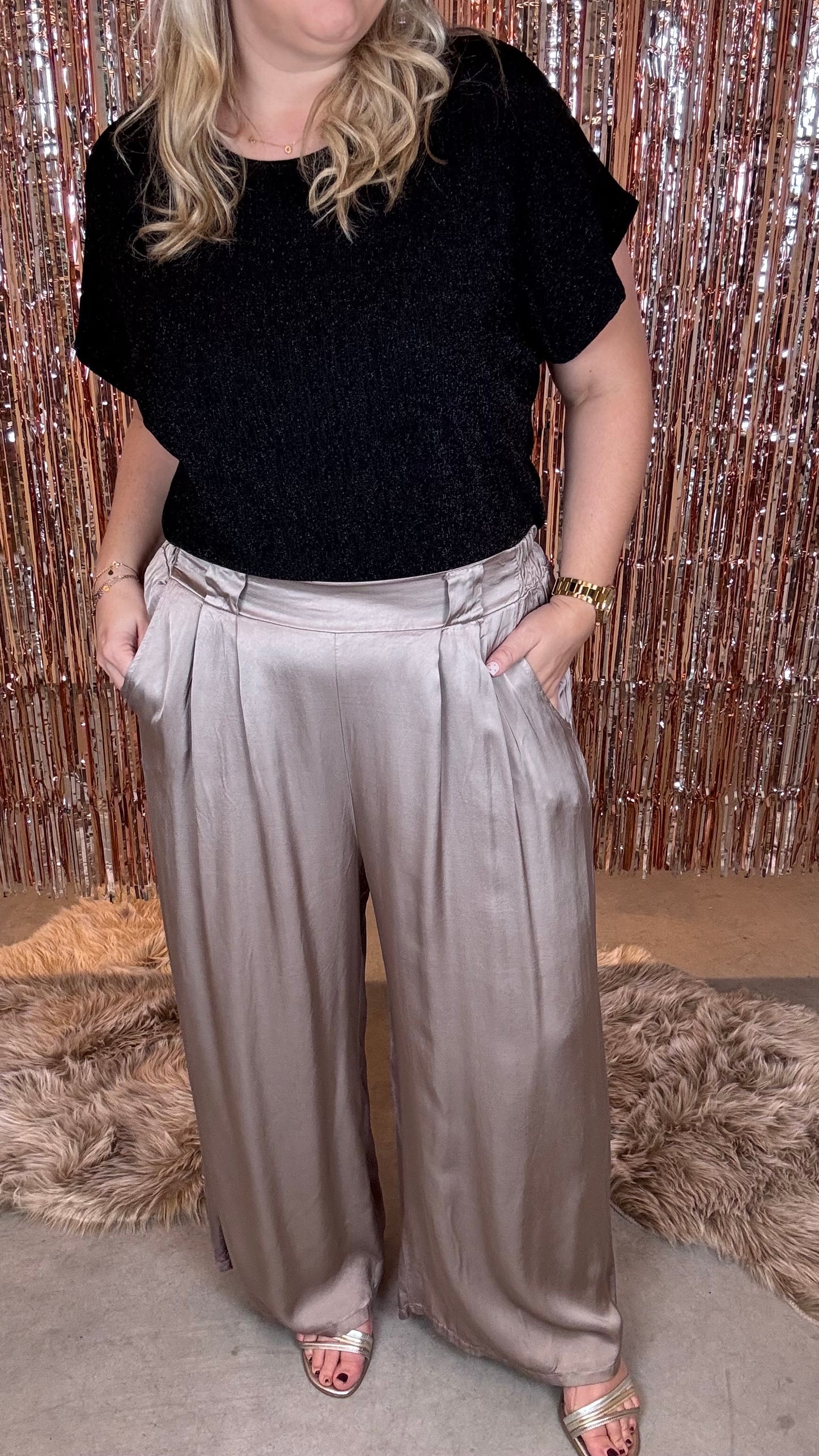 Glamour flow broek - Taupe