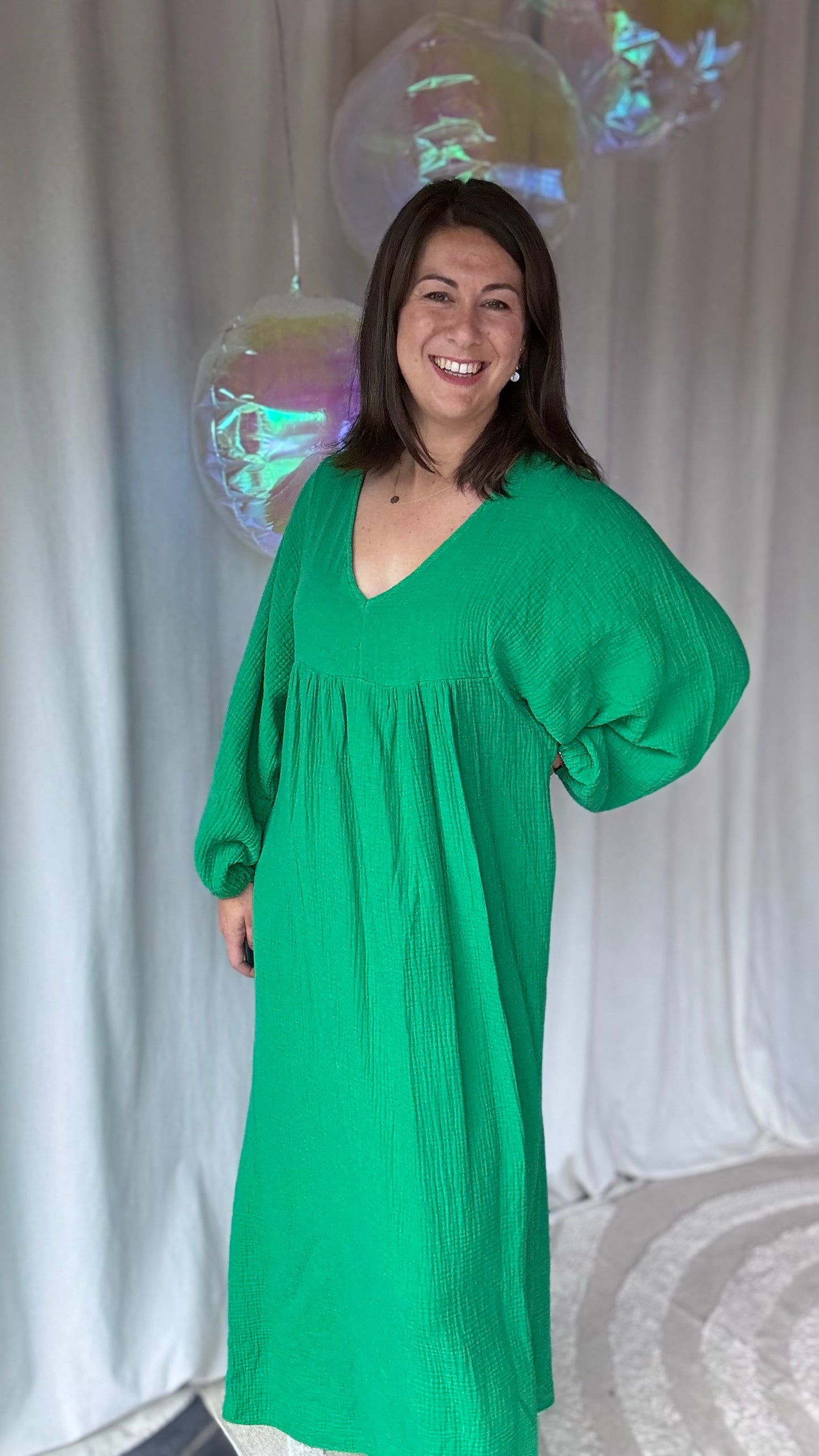 Sunset tetra dress groen