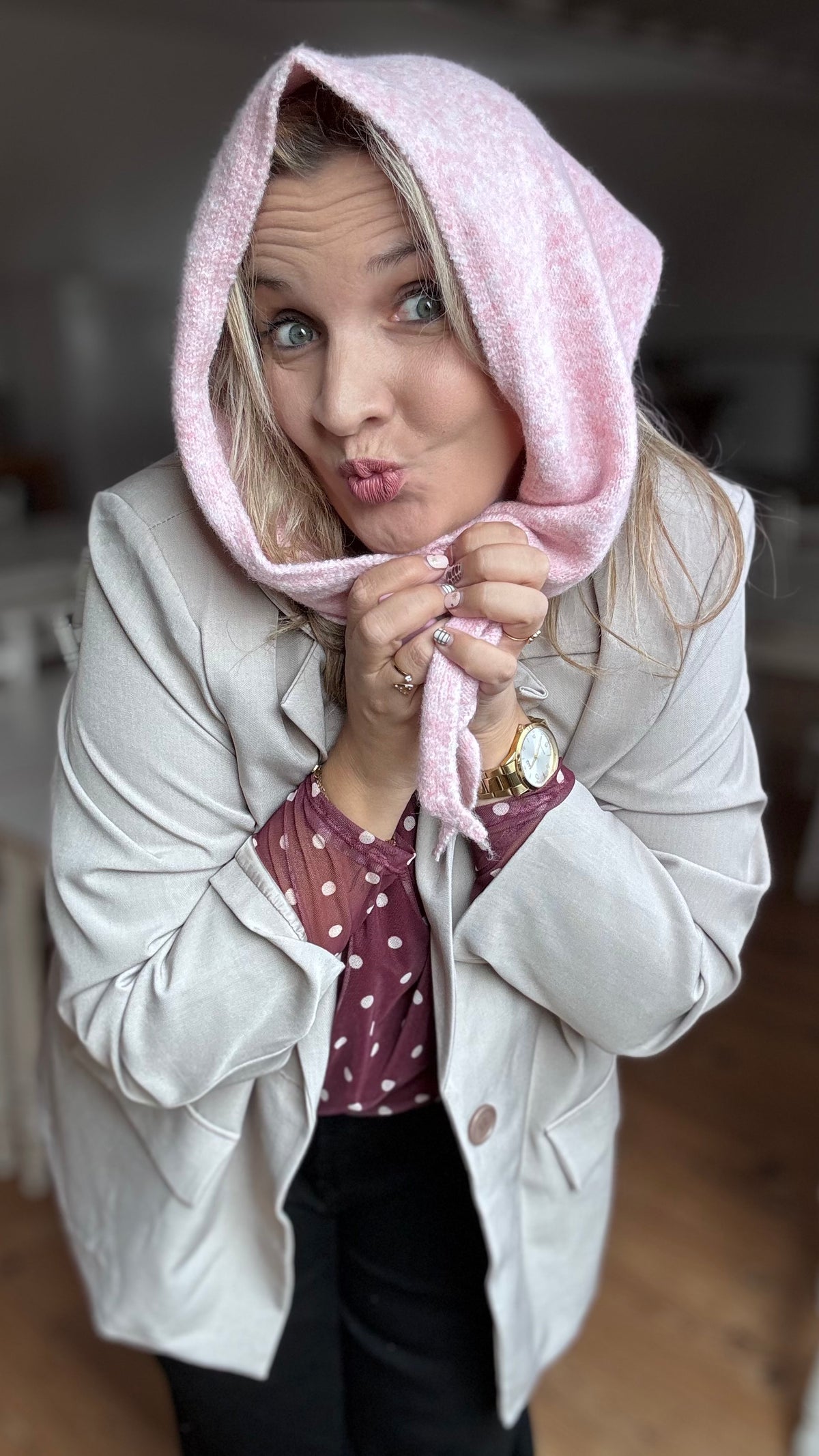 Noa sjaal Lichtroze