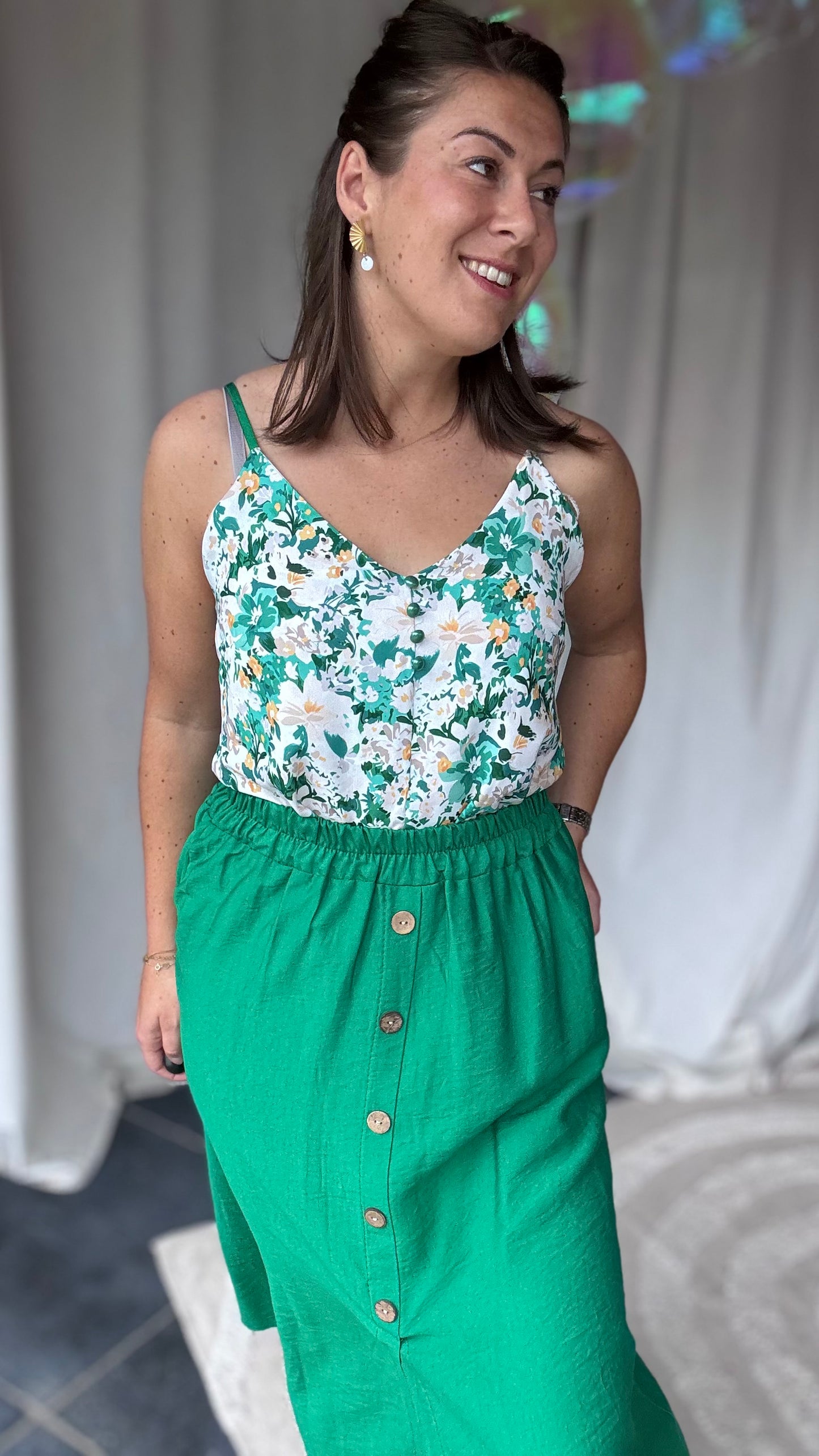 Suki top groene print