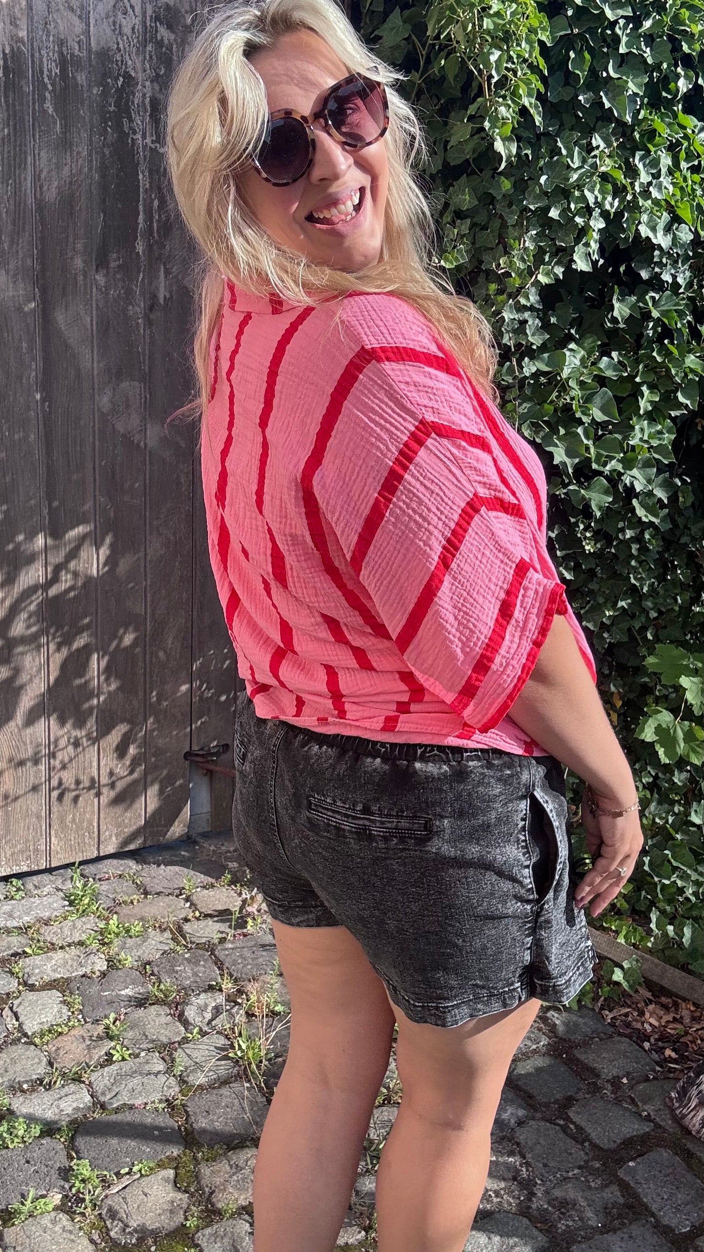 Denim skort grijs