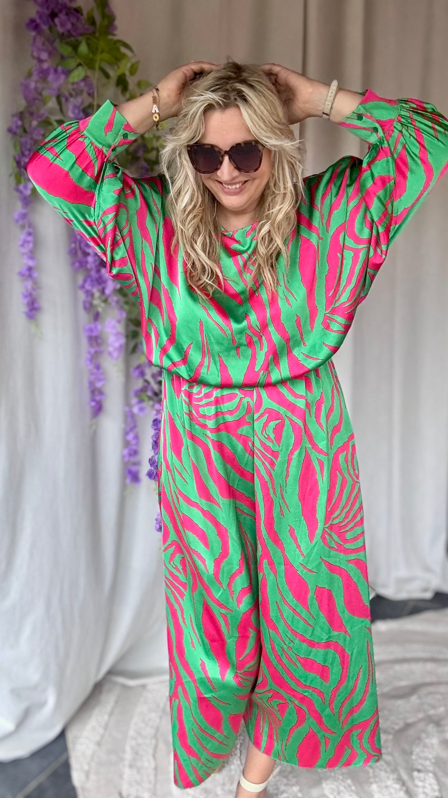 Bellini dress green/pink