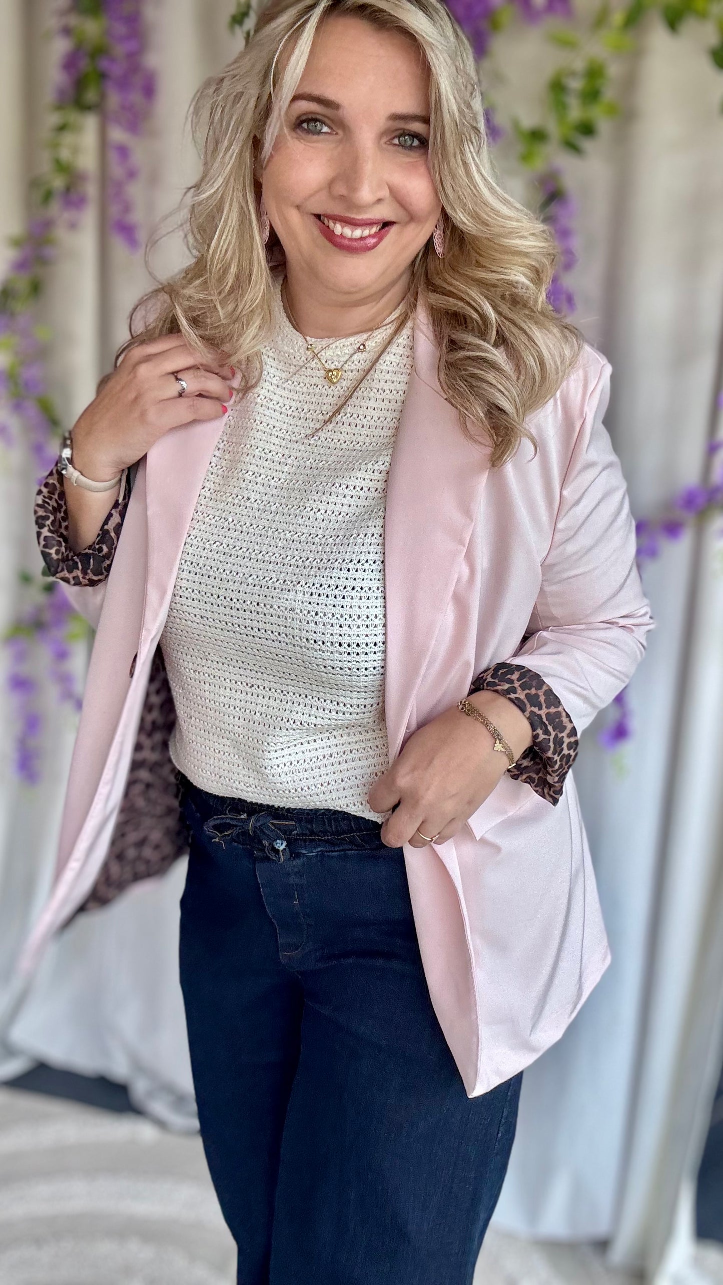 Blazer roze/leopard