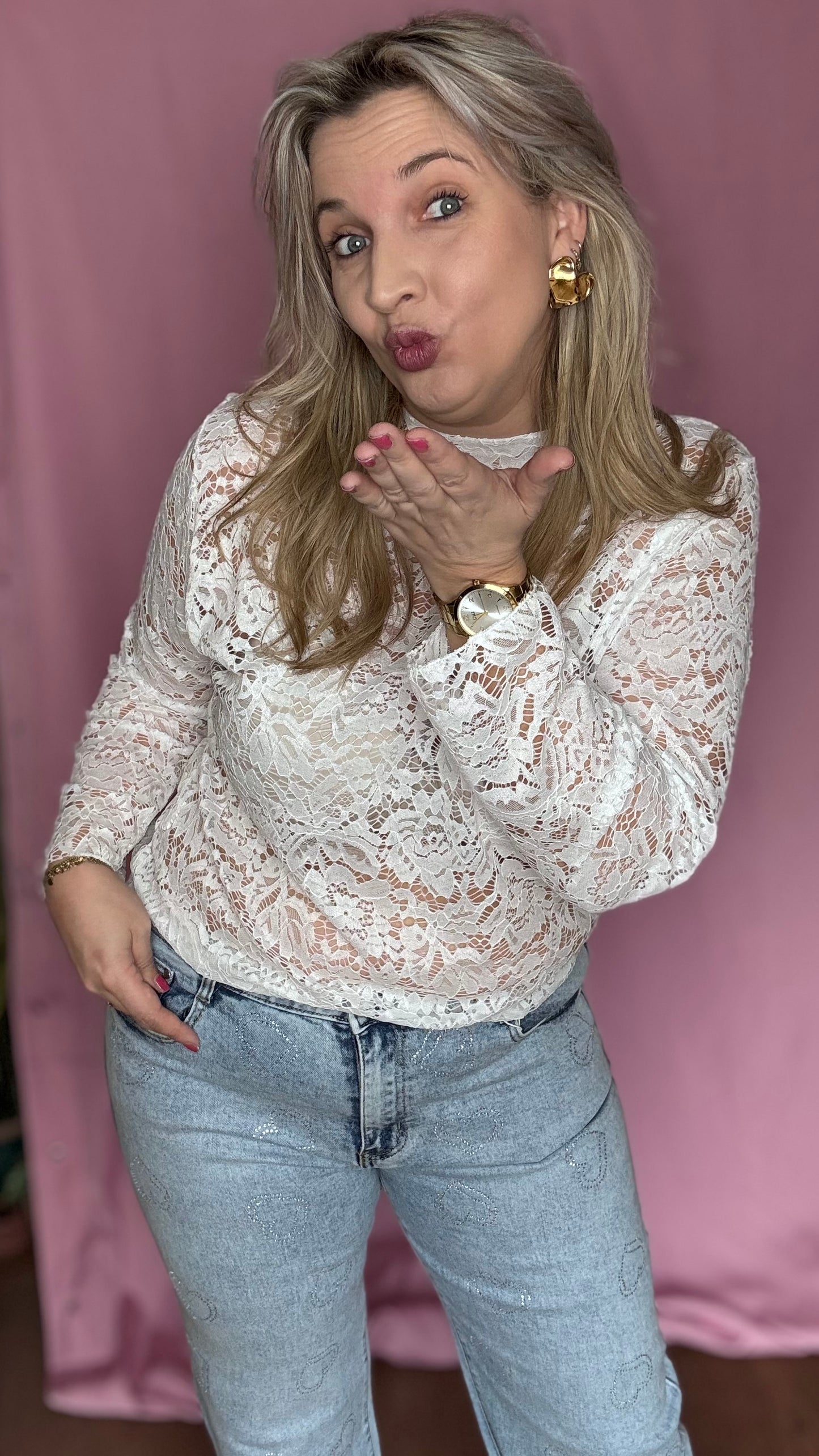 Fleur lace blouse - Wit